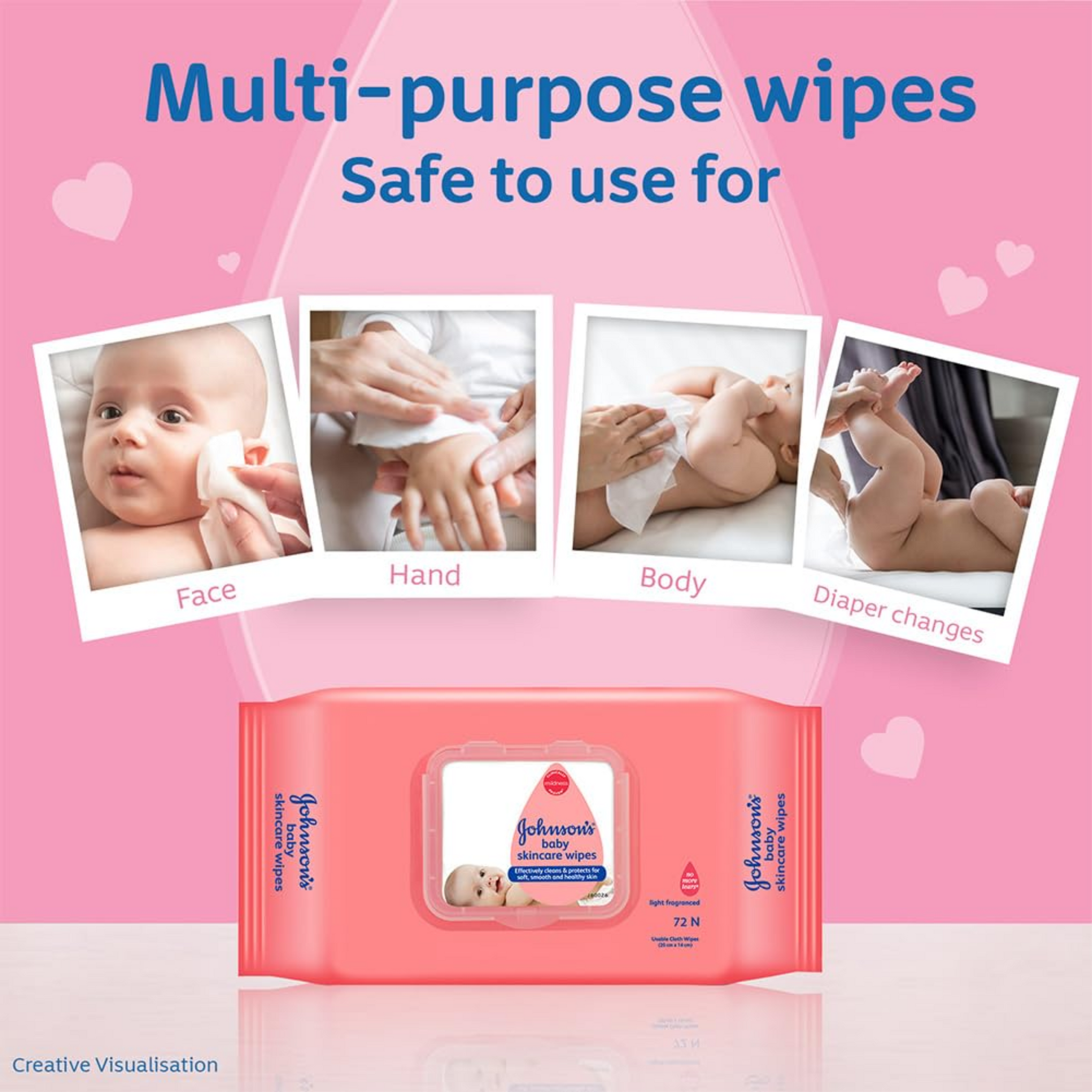 Johnson's Baby Wet Wipes | Alcohol & Soap Free | Prevents Rashes & Redness