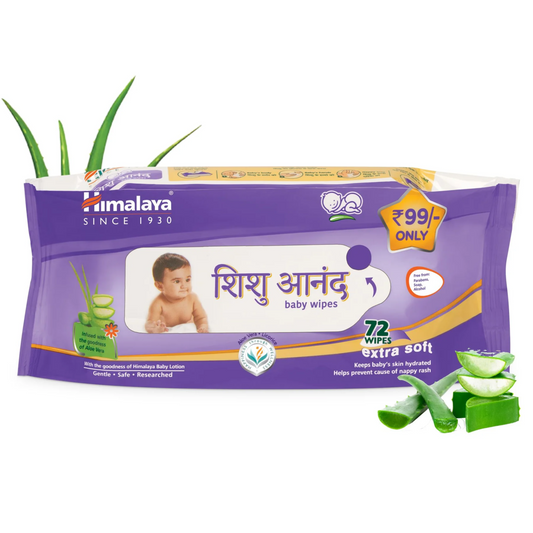 Himalaya Shishu Anand Baby Wipes with Aloe Vera & Licorice, 72 Wipes | Ph Balanced | Gentle On Skin| Clinically Tested