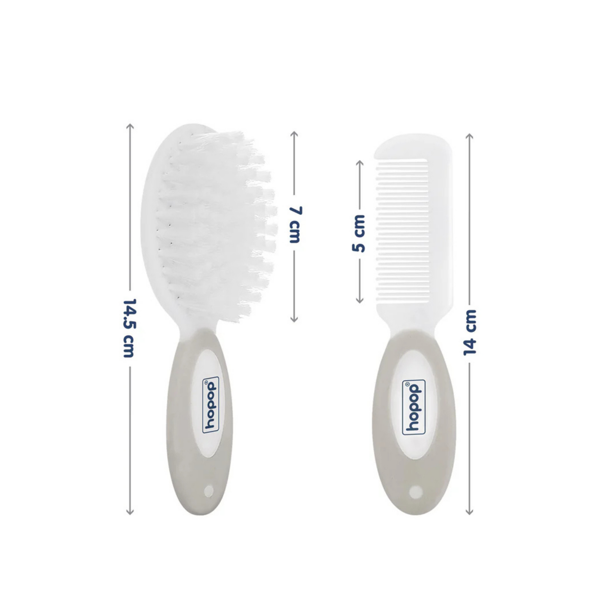 Hopop Baby Soft Bristle Hair Brush & Rounded Teeth Comb Set (2005A)