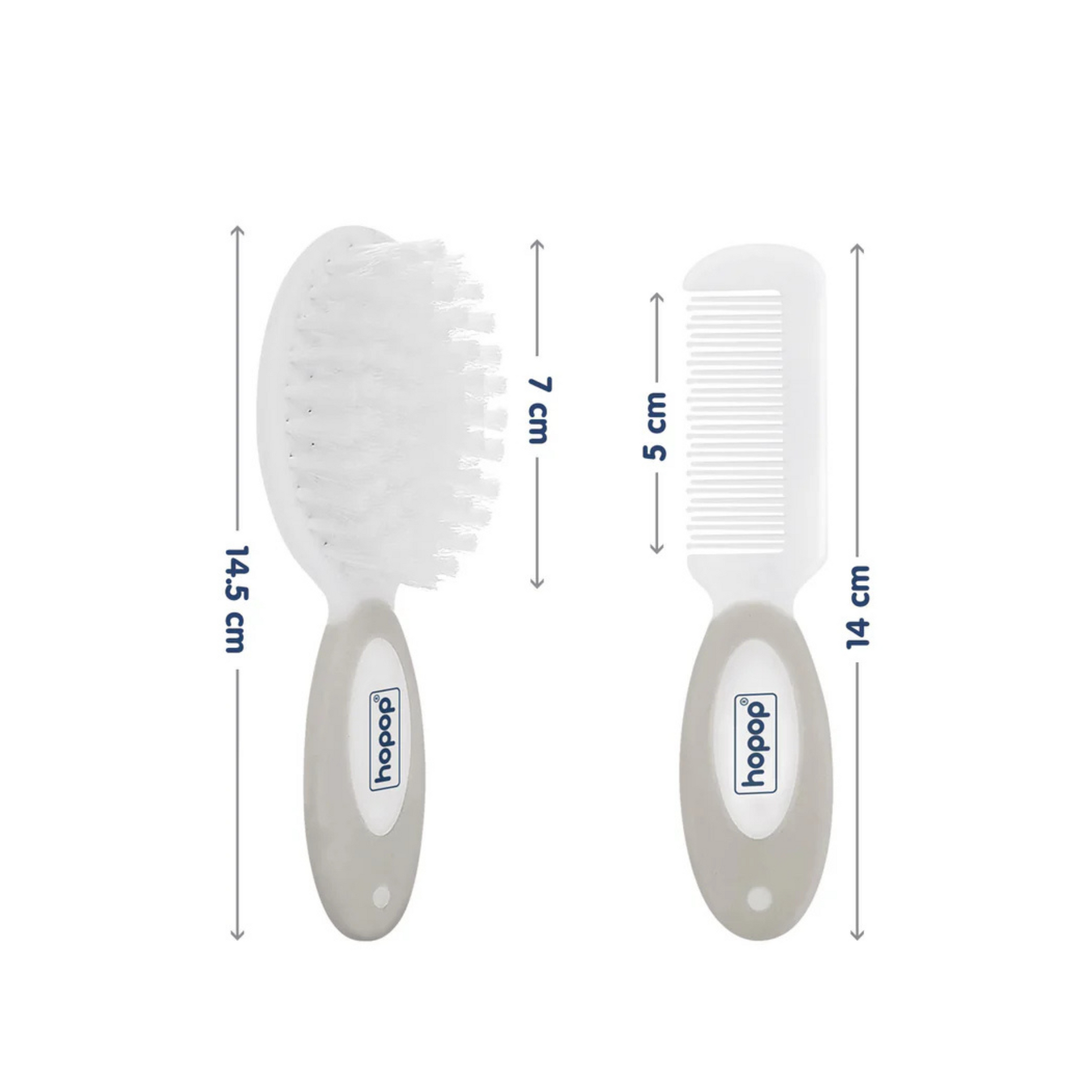 Hopop Baby Soft Bristle Hair Brush & Rounded Teeth Comb Set (2005A)