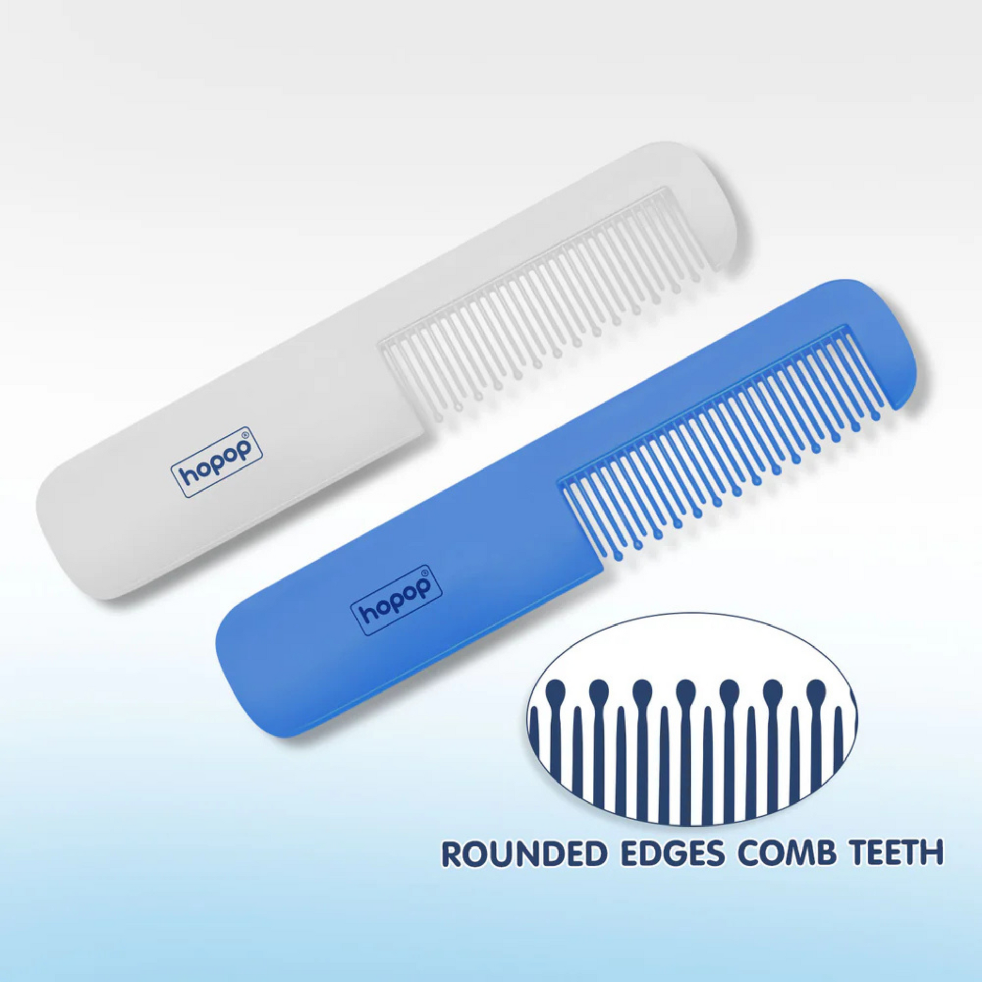 Hopop Rounded Teeth Edge Easy Grip Baby Hair Comb Pack of 2 (2015B)