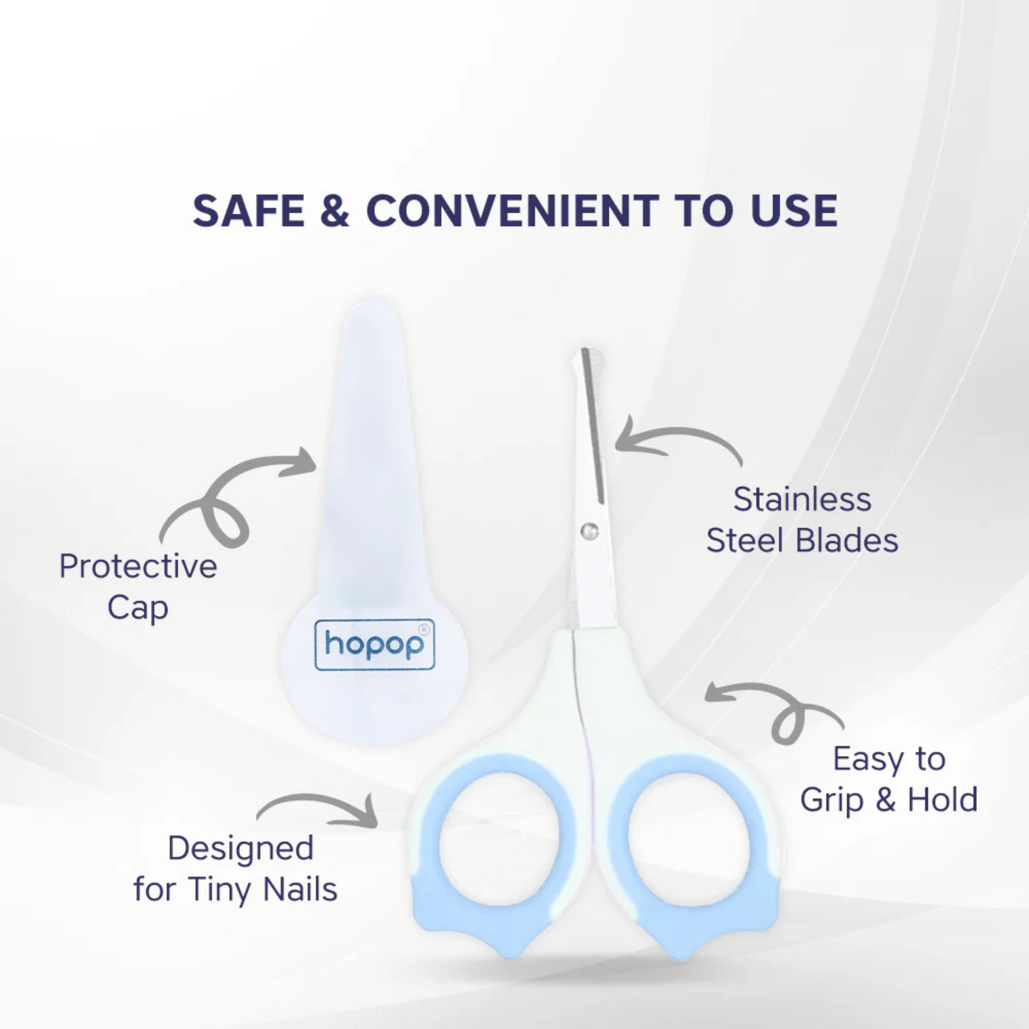 Hopop Baby Safety Nail Scissors with Rounded Head 2006A