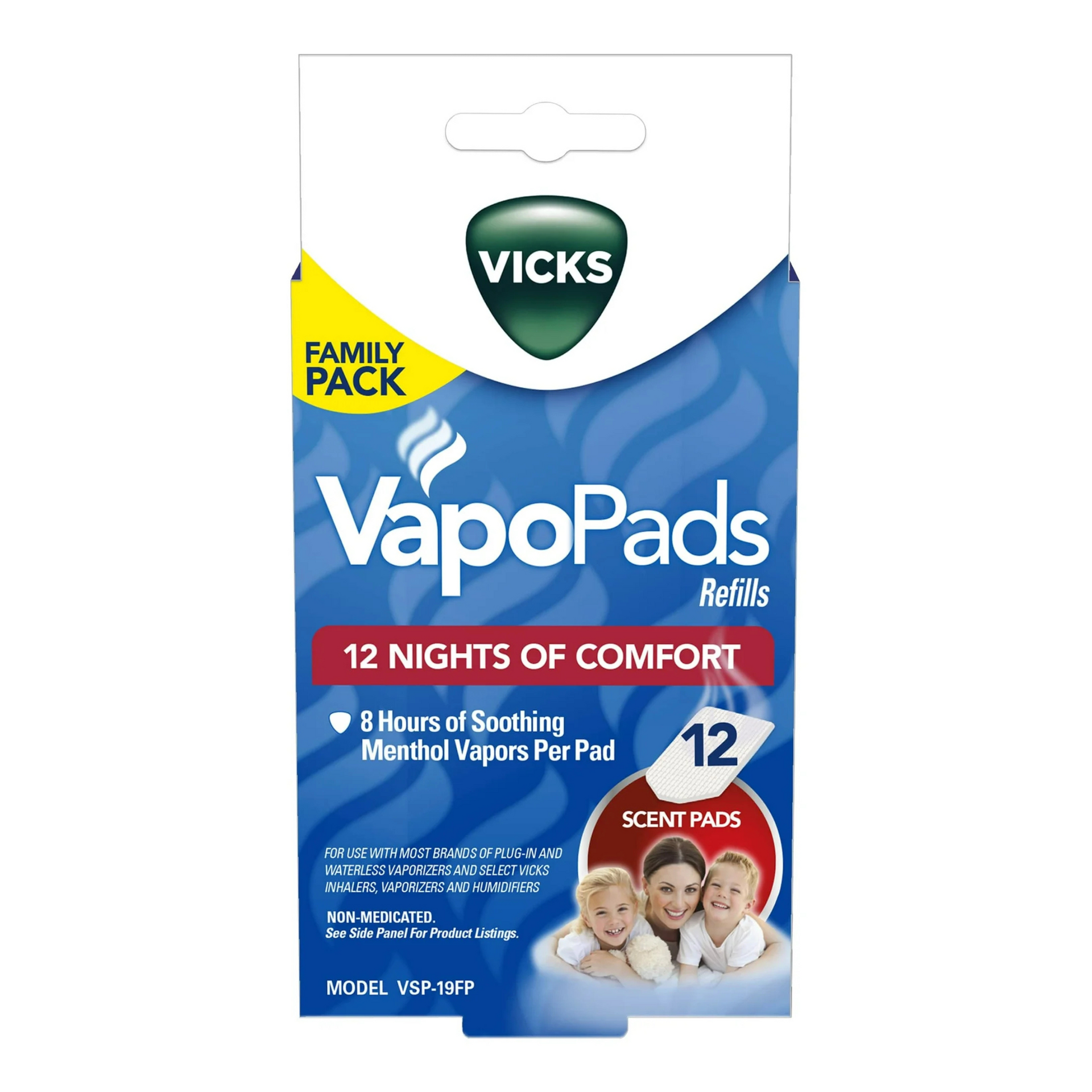 Vicks VapoPads Refill Pads 8 Hours Soothing Menthol 12 Scent Pads