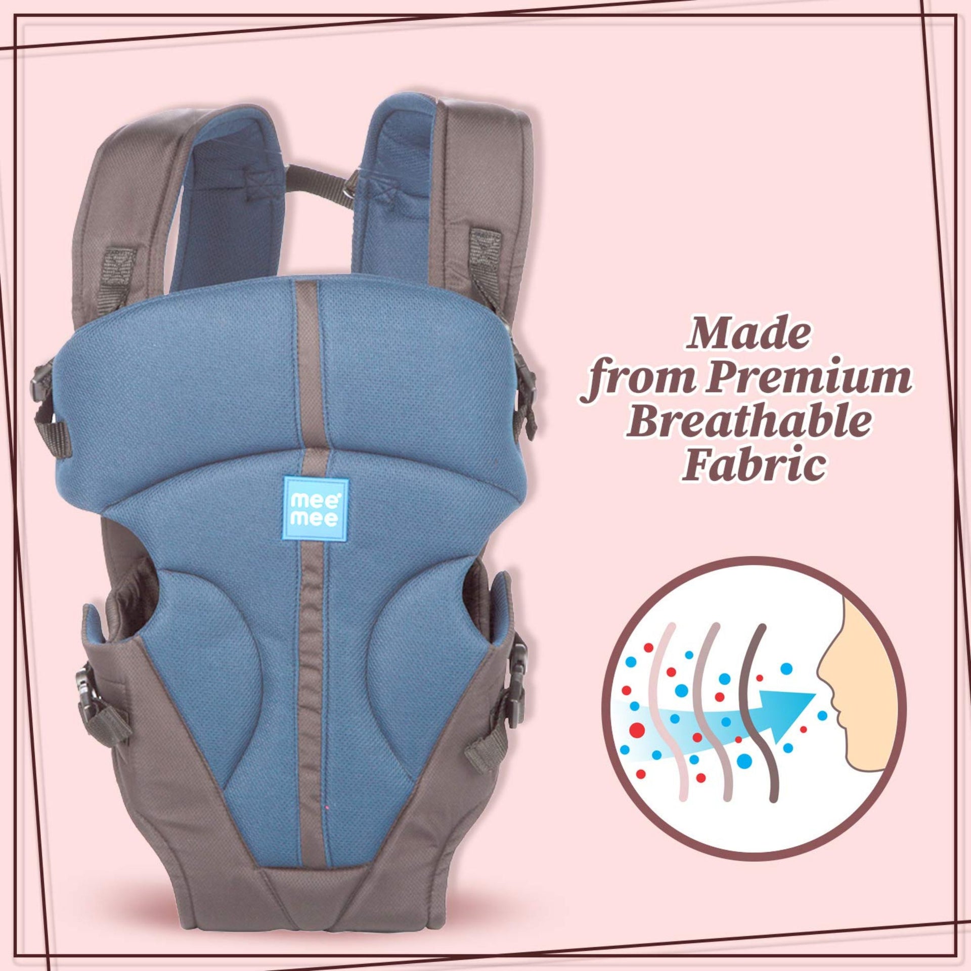 Mee Mee Elegant Lightweight & Adjustable Baby Sling Carrier | 4 Carry Position Baby Carrier with Padded Support for 0 to 2 Year Baby