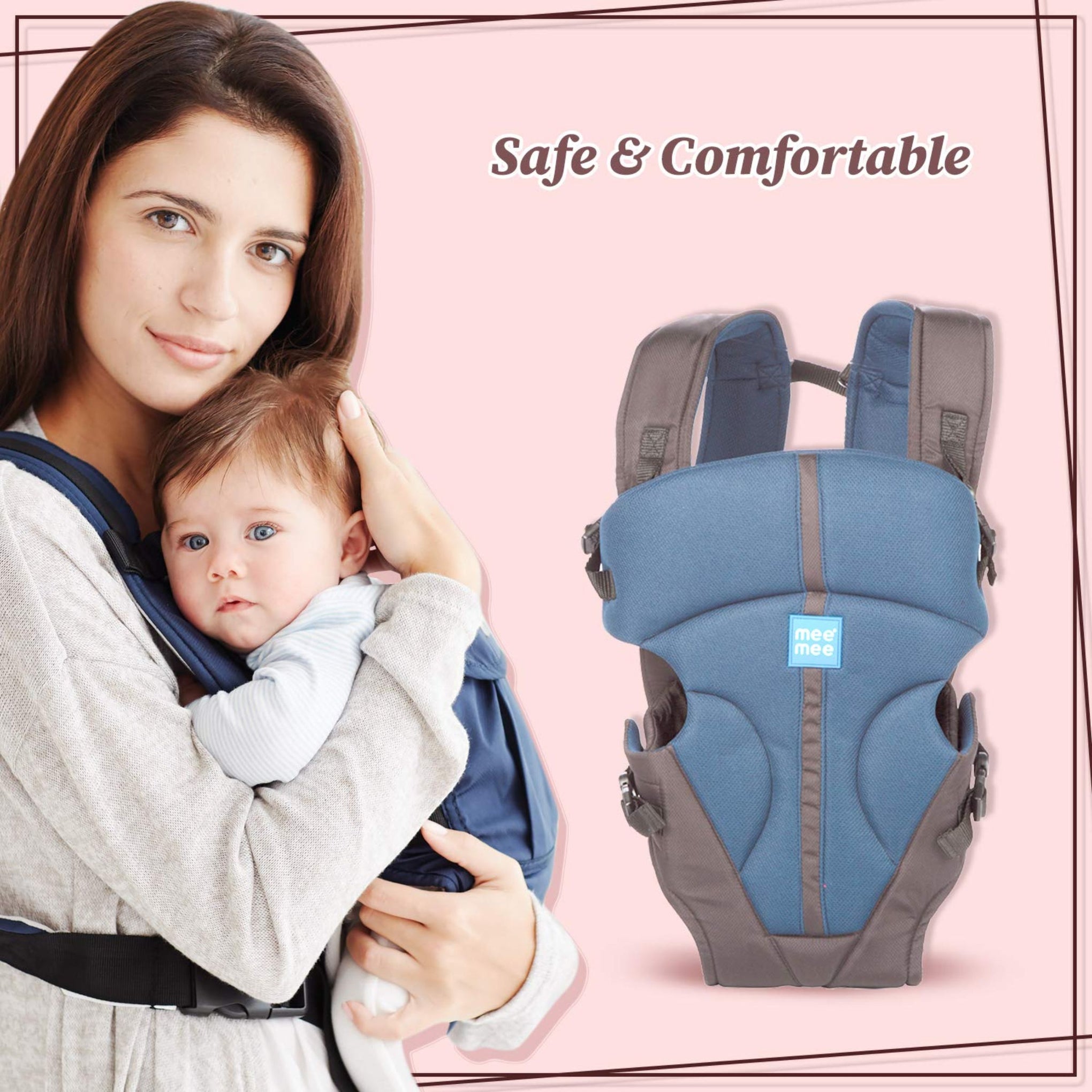 Mee Mee Elegant Lightweight & Adjustable Baby Sling Carrier | 4 Carry Position Baby Carrier with Padded Support for 0 to 2 Year Baby