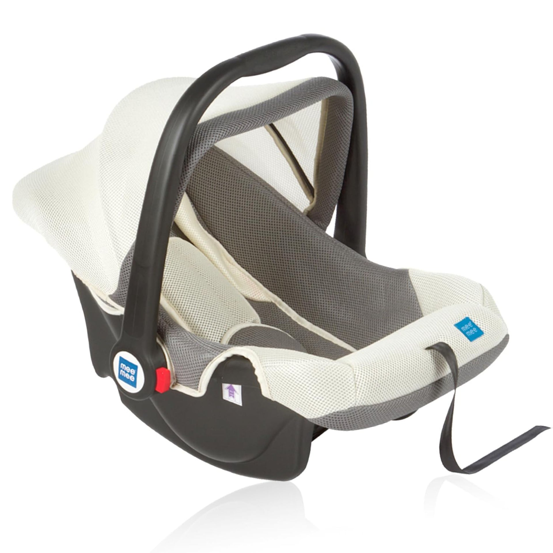 Mee Mee Baby Car Seat Cum Carry Cot with Thick Cushioned Seat (Light Gray)