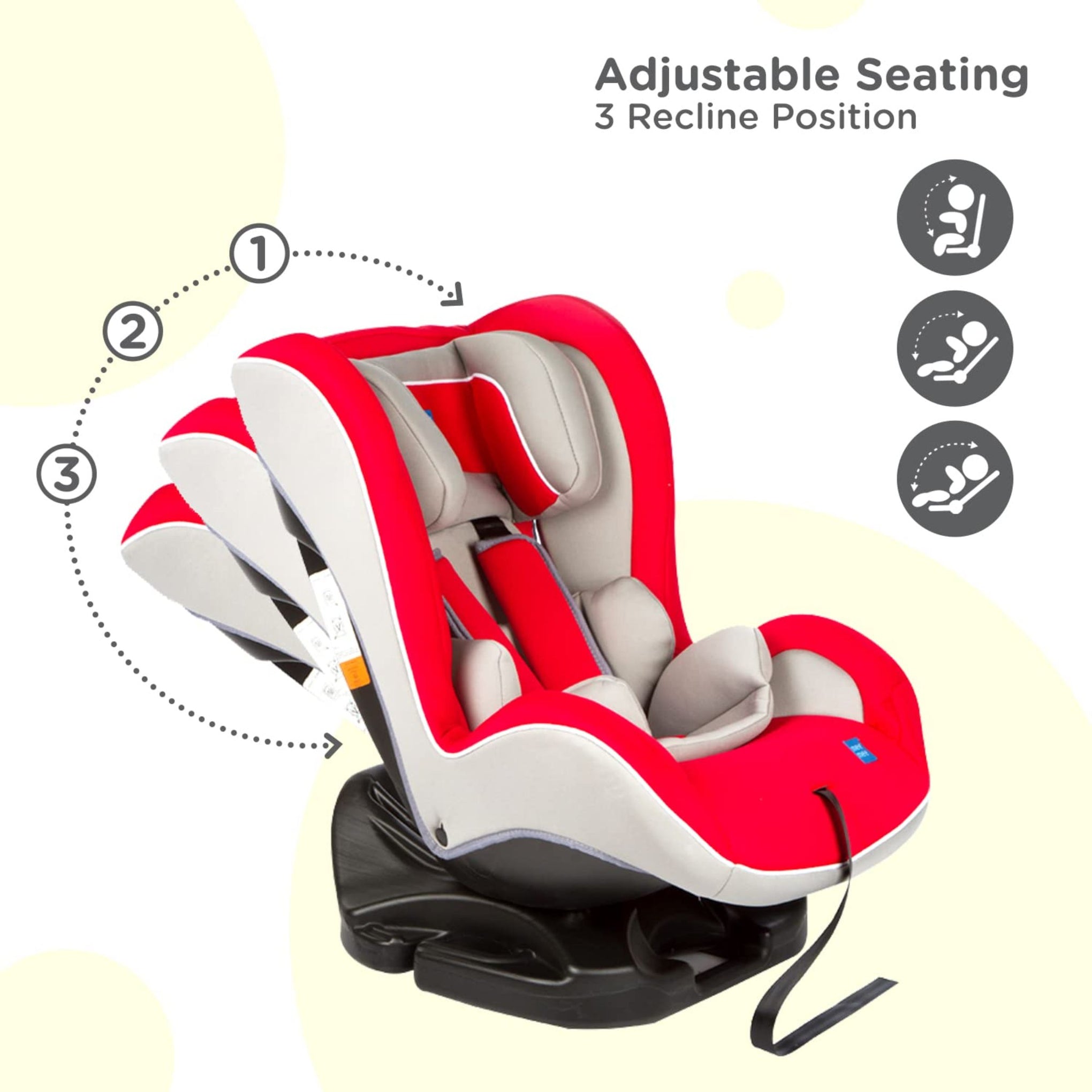 Mee Mee Cozy Baby Carry Cot, Rocking Chair With Thick Cushioned, 3 Point safety belt, Safety Belt Lap Belt, 4 in 1 Multi Purpose, 6 Months to 5 Years & Weight Capacity Upto 15 Kgs (Red)