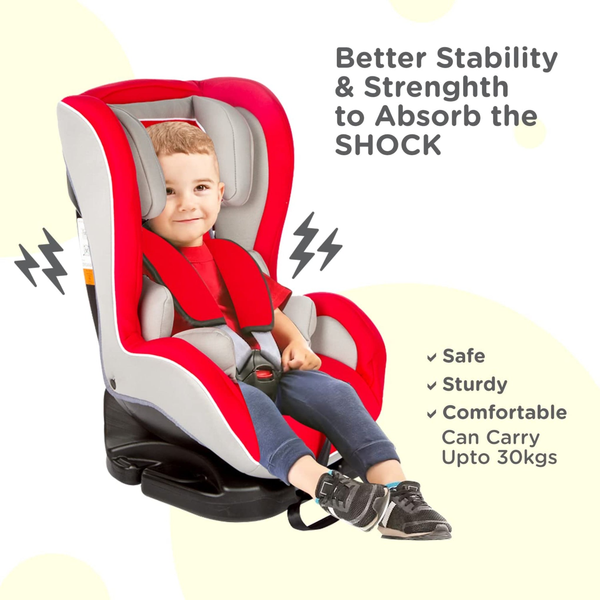 Mee Mee Cozy Baby Carry Cot, Rocking Chair With Thick Cushioned, 3 Point safety belt, Safety Belt Lap Belt, 4 in 1 Multi Purpose, 6 Months to 5 Years & Weight Capacity Upto 15 Kgs (Red)