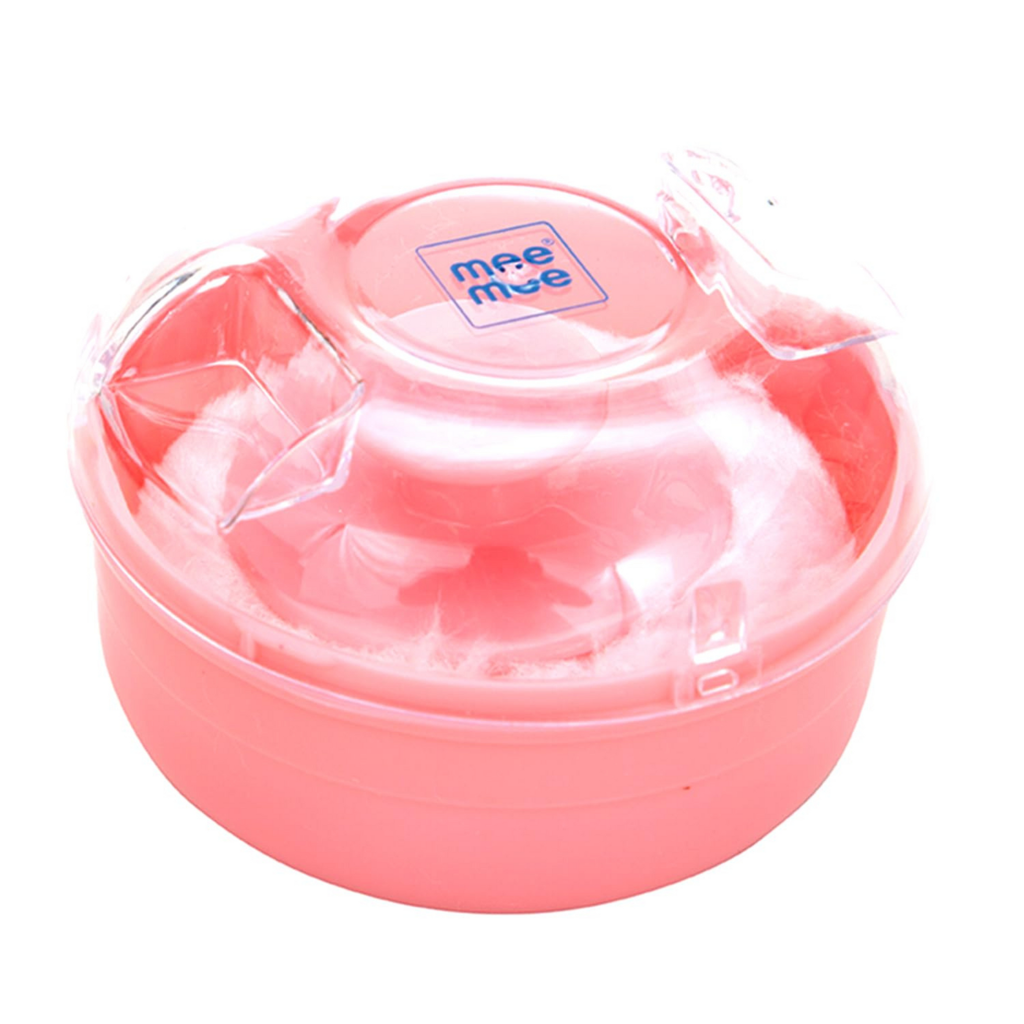 Mee Mee Soft Feel Powder Puff with Box Holder Container for New Born and Kids | Gentle Touch for Your Little One's Skin | BPA-Free | Talcum Powder Container | Portable Baby Grooming Puff Case