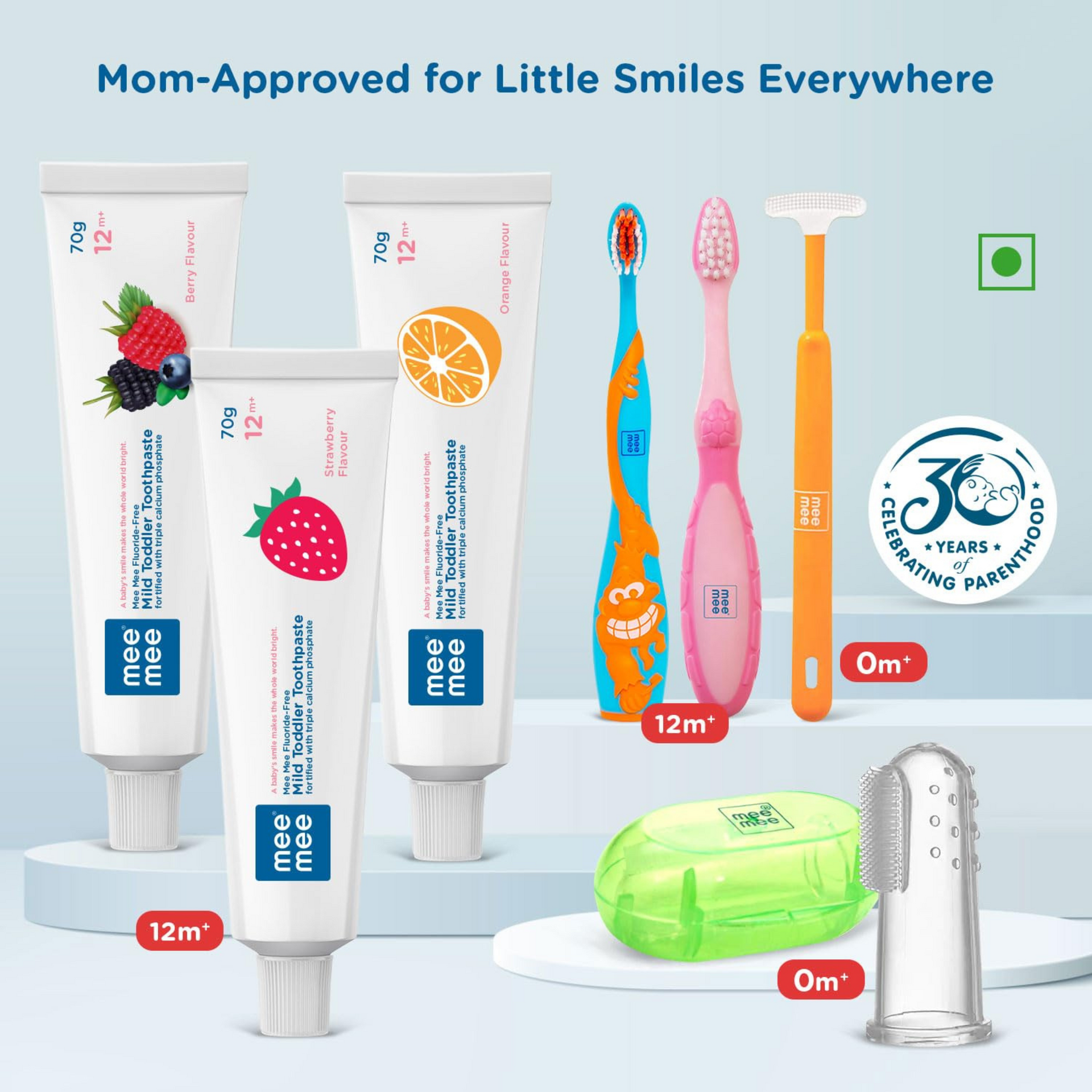 Mee Mee Baby Toothpaste Fluoride Free 70 Gram | Strawberry Flavour Toothpaste For Babies & Toddlers of 1 to 5 Years For cavity Protection, Oral Care (Pack of 1)