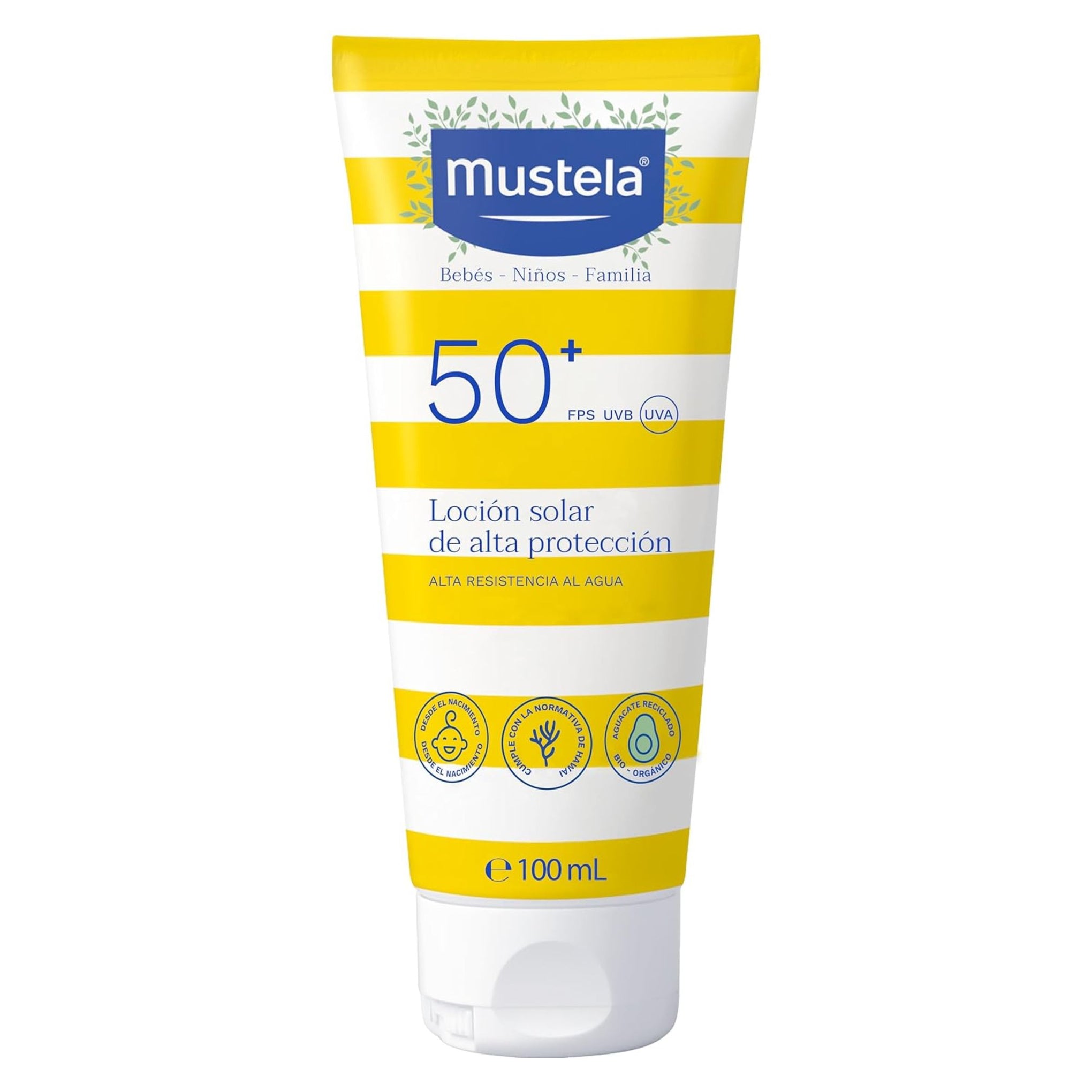 Mustela Sunscreen SPF 50 , Broad Spectrum Protection for Sensitive Skin, Water Resistant Formula for Babies and Adults