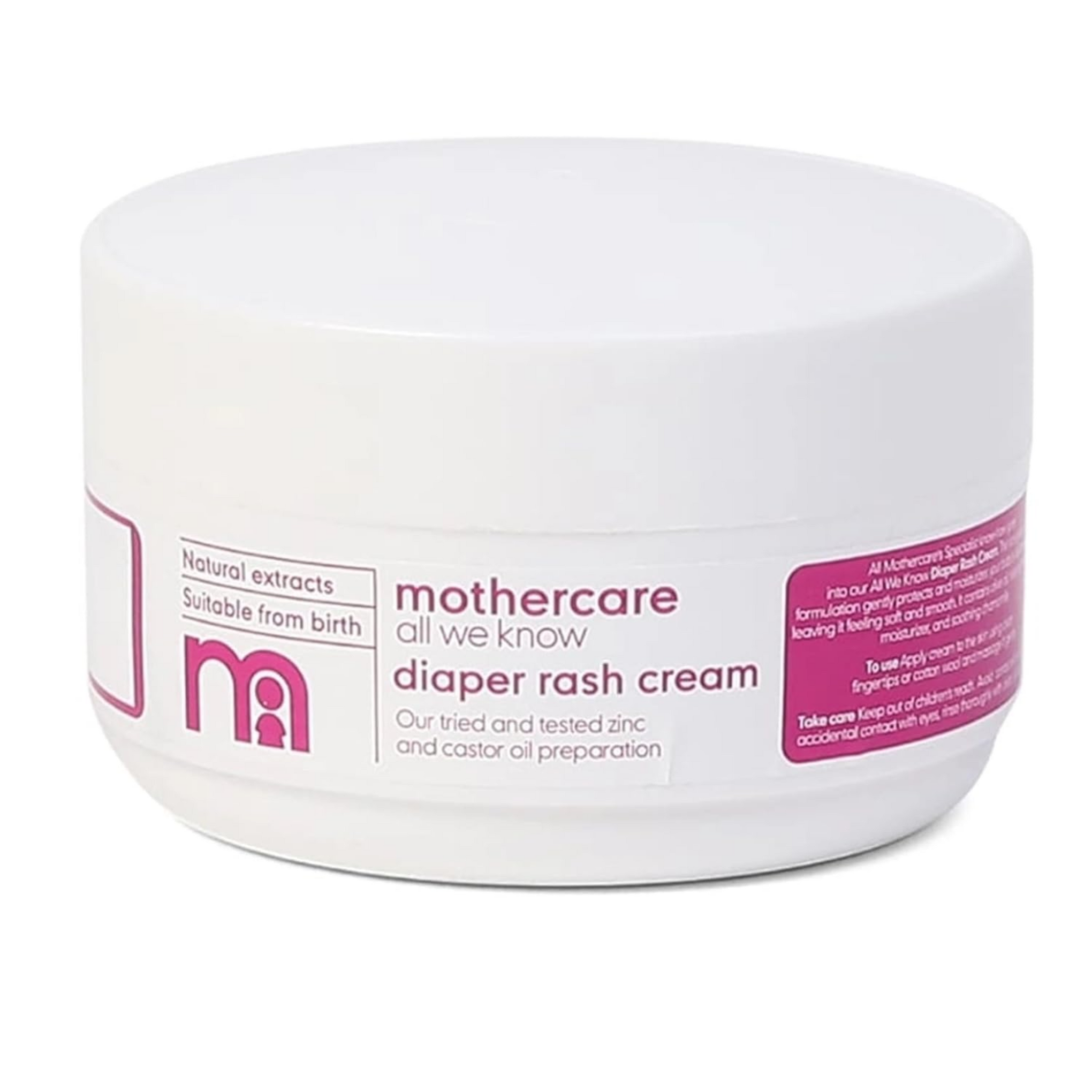 Mothercare All we know Diaper rash Cream 100gm By Fratelli | Zinc and castor oil preparation | Hypoallergenic | Soothe your baby's skin | non greasy and easy to apply