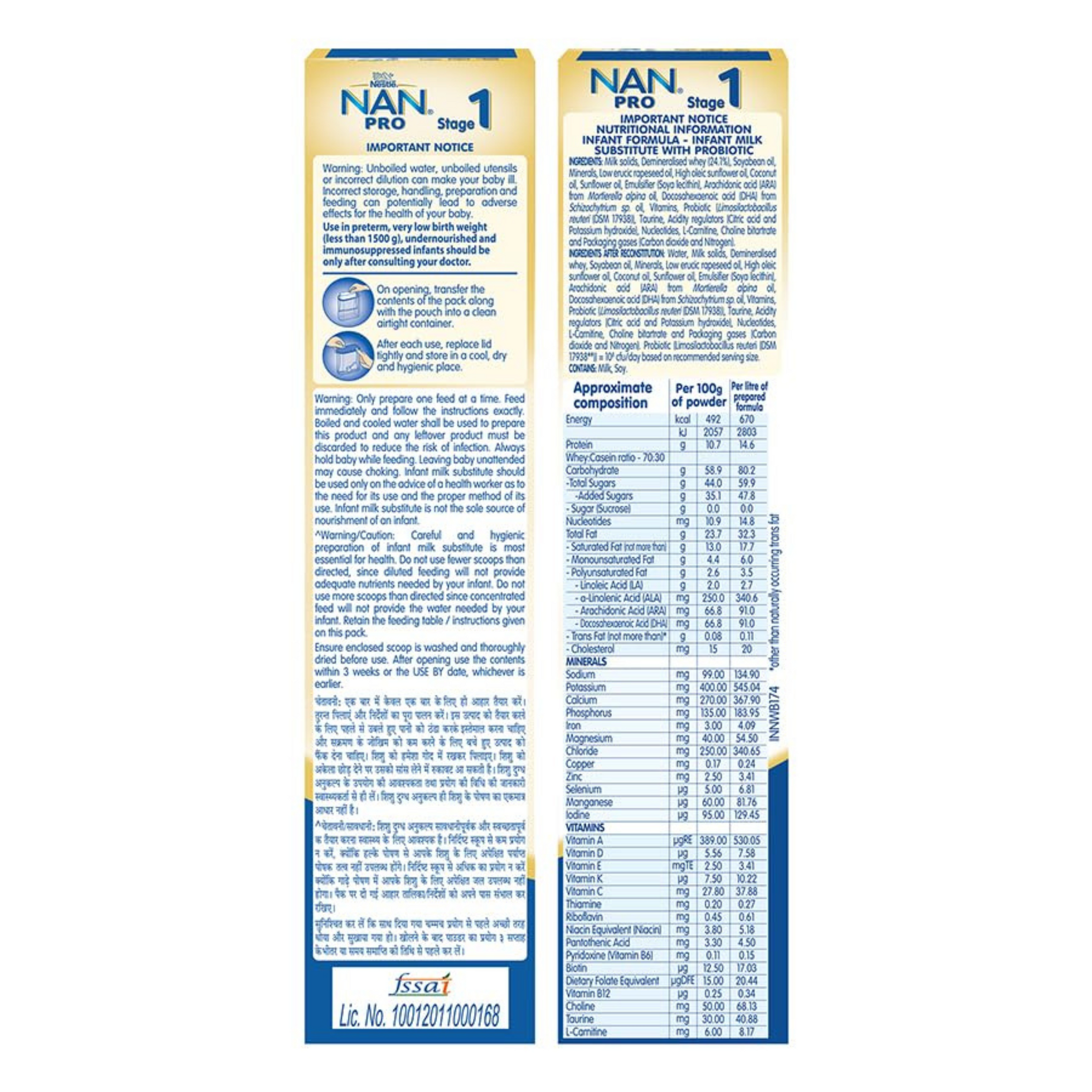 NAN PRO Stage 1 Infant Formula Milk Powder for babies (Up to 6 months) - with Probiotic, 400g Bag-In-Box Pack