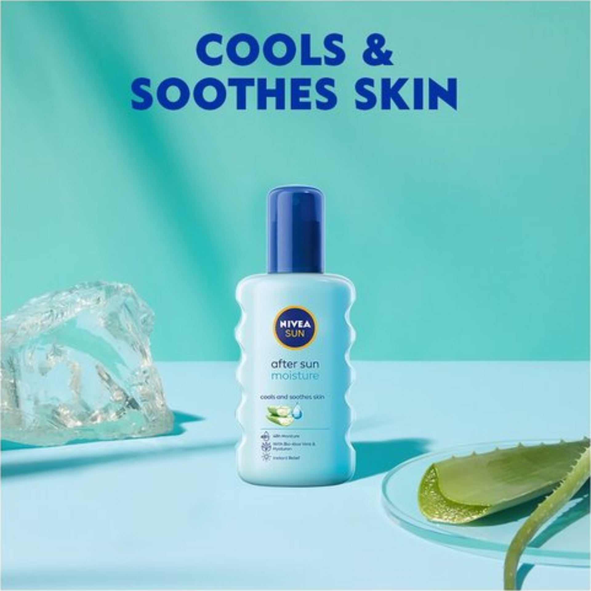 NIVEA SUN After Sun Moisture Spray,48h moisture and instant skin relief after sun exposure with Bio-Aloe Vera and Hyaluron ,200ML