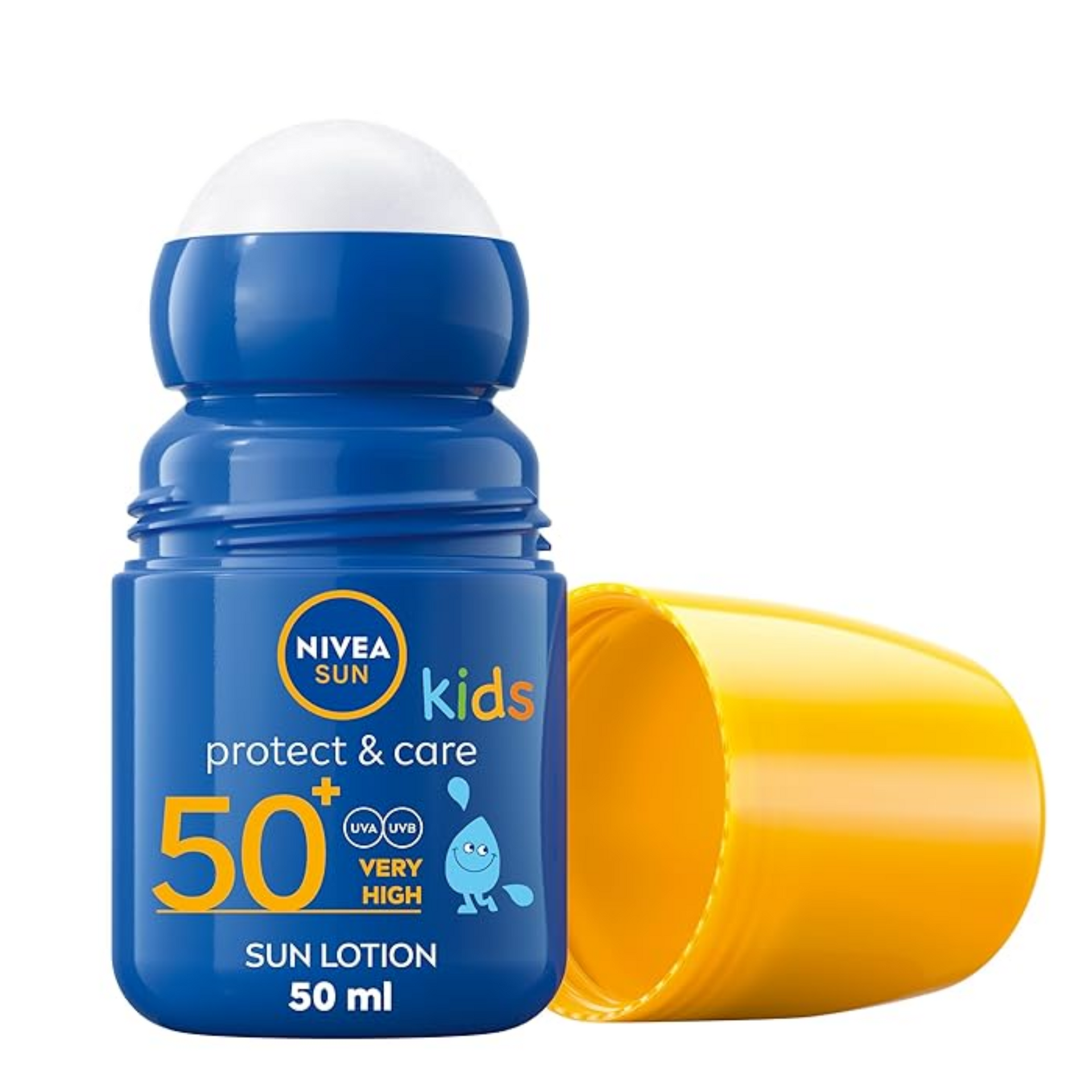 NIVEA Sun Kids Protect & Care SPF 50+ Roll On (50ml), Sunscreen with SPF 50, Roll-On Kids Sun Cream for Delicate Skin, Immediately Protects Against Sun Exposure.