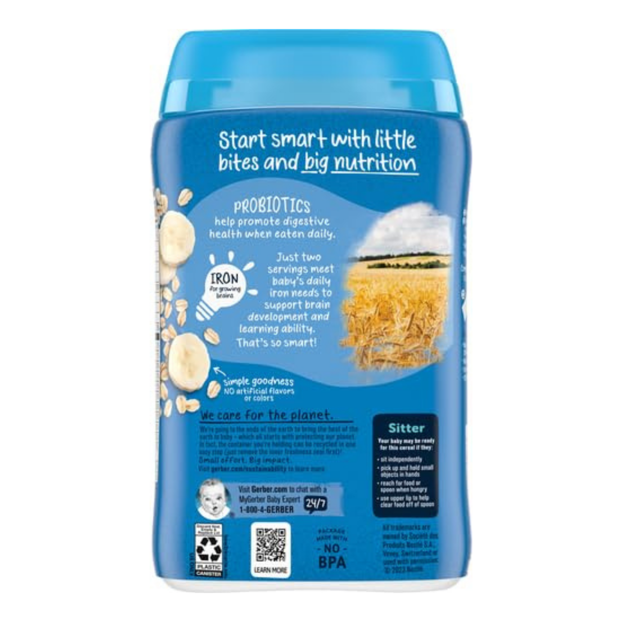 Gerber Baby Cereal 2nd Foods Probiotic, Oatmeal Banana, 8 Ounce