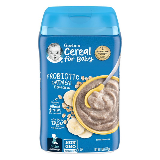 Gerber Baby Cereal 2nd Foods Probiotic, Oatmeal Banana, 8 Ounce