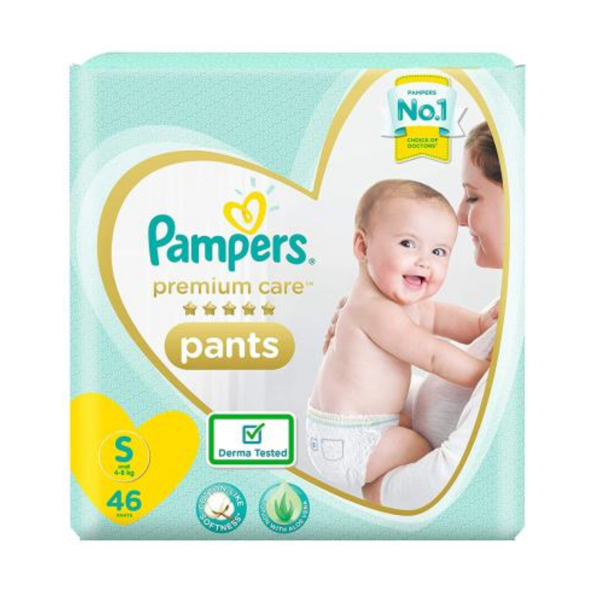 Pampers Premium Care Small Size Softest Ever Baby Diaper Pants - S(4-8KG)