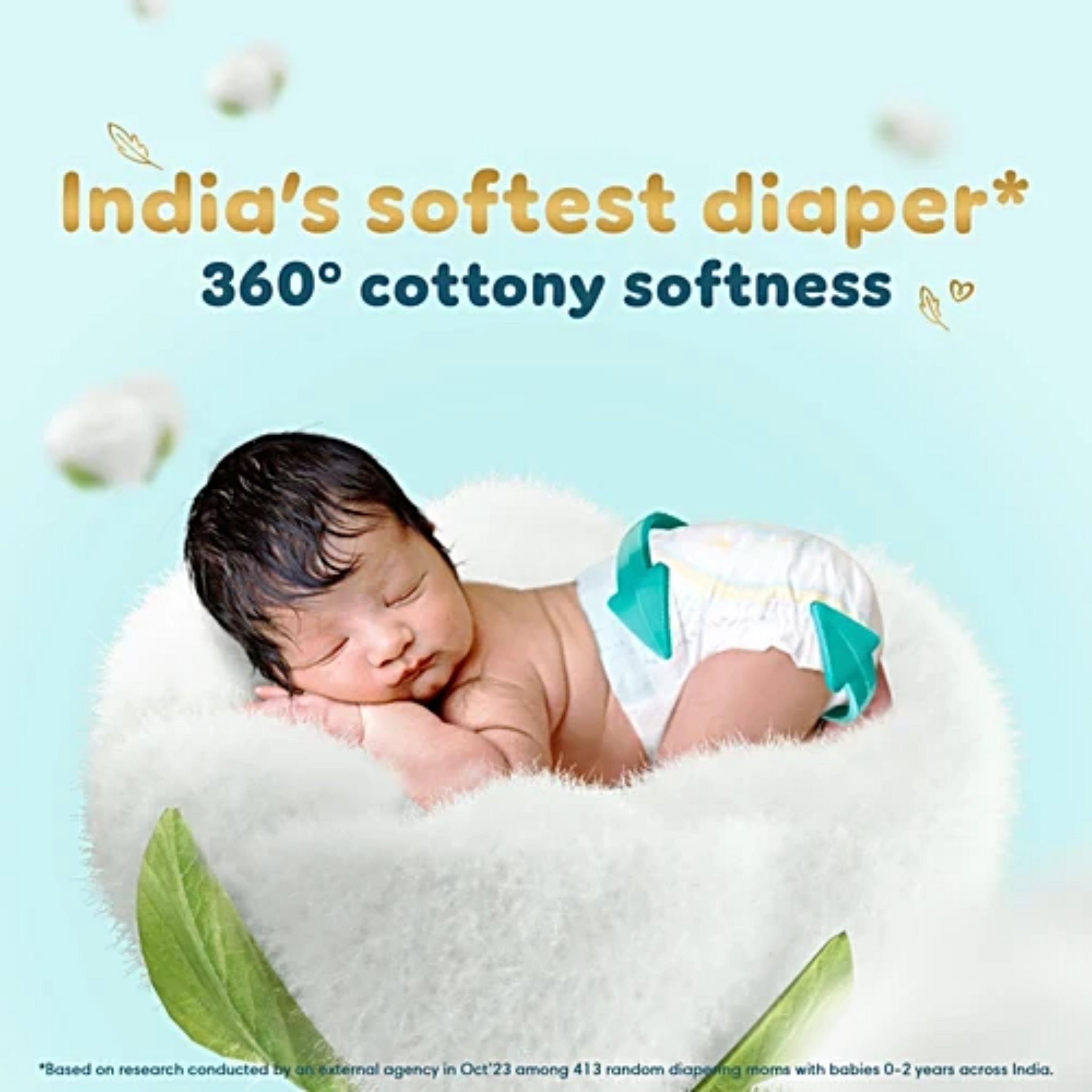 Pampers Premium Care Diaper Pants - New Baby, Up to 5 kg, Lotion with Aloe Vera.