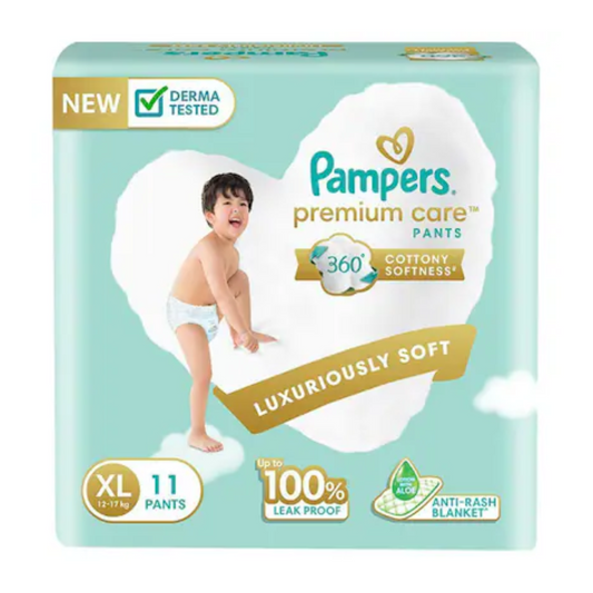 Pampers Premium Care Pants, Extra Large size baby diapers (XL(12-17KG)),  Softest ever Pampers pants