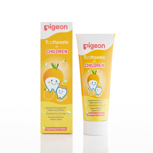 Pigeon Orange Toothpaste,For Babies And Children,Fluroide -Free,Sls Free,Color Free,Paraben Free, Ph Friendly, 45 G,Deep Clean