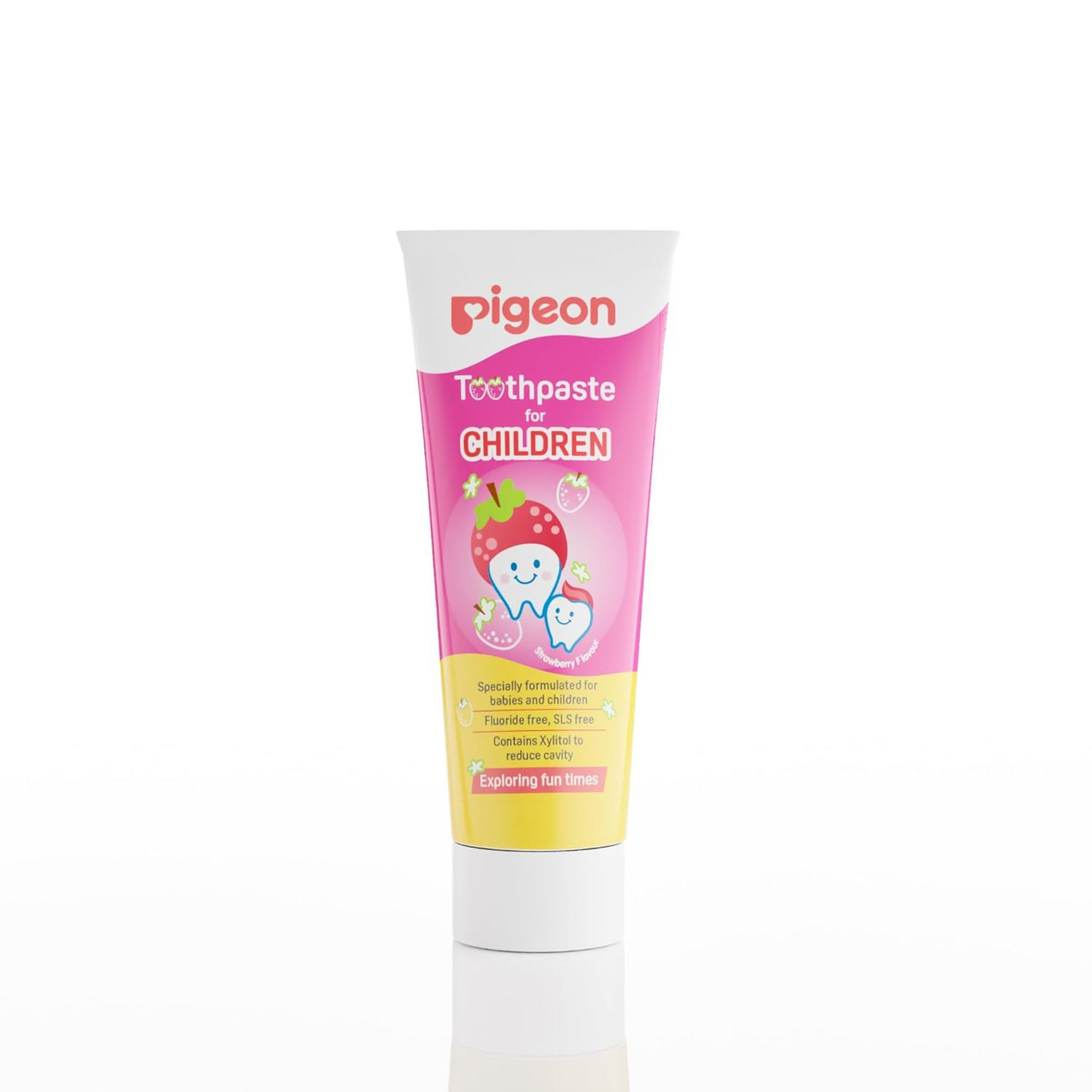 Pigeon Strawberry Toothpaste, For Babies And Children,Fluroide -Free,Sls Free,Color Free,Paraben Free, Ph Friendly,45 G, Deep clean