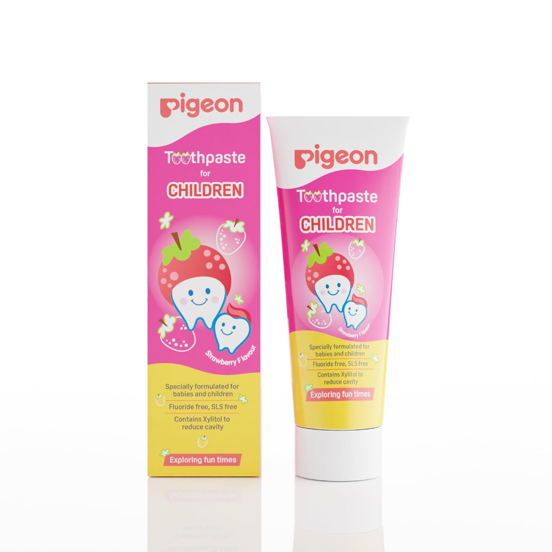 Pigeon Strawberry Toothpaste, For Babies And Children,Fluroide -Free,Sls Free,Color Free,Paraben Free, Ph Friendly,45 G, Deep clean