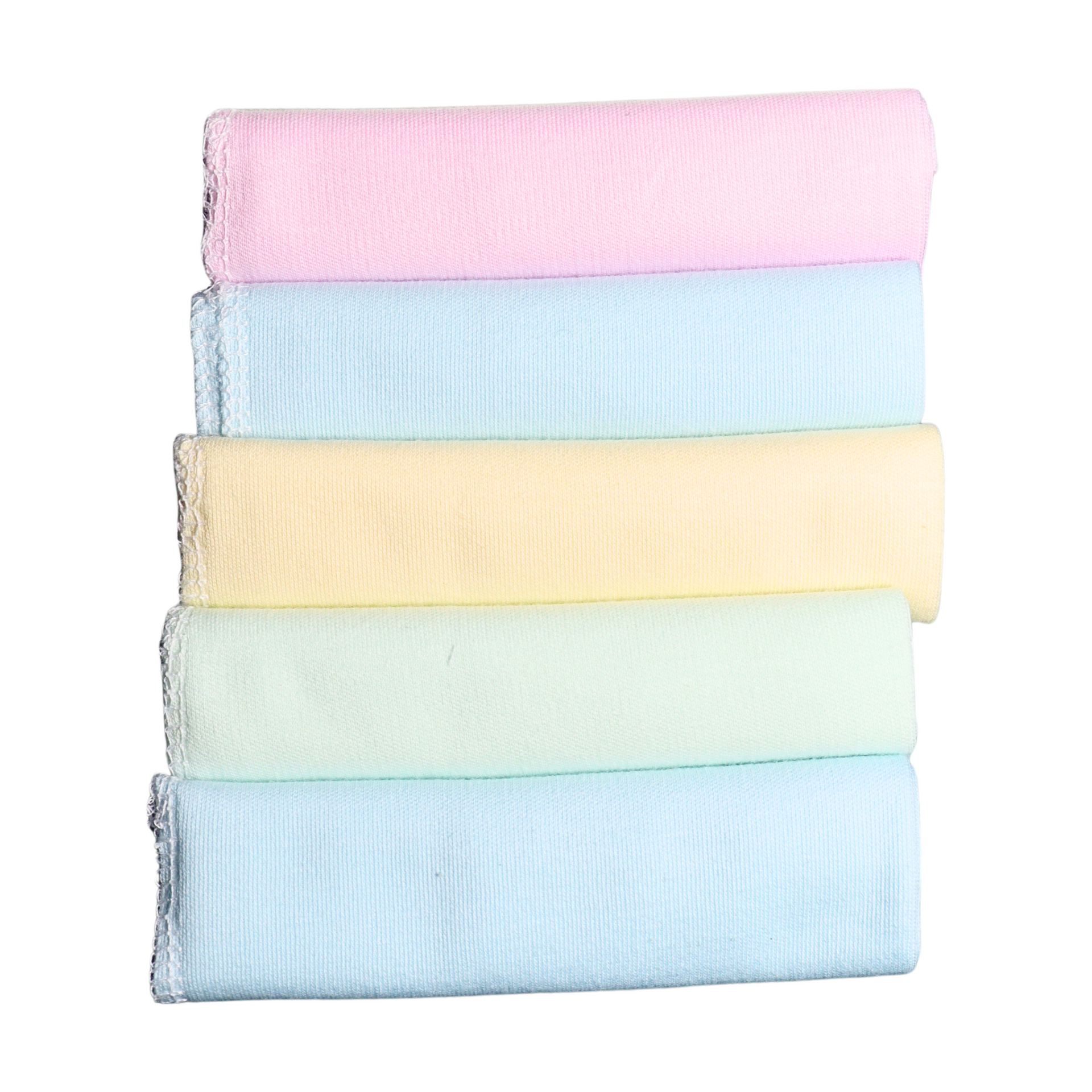Smile Baby Washcloth for New Born 100% Hosiery Cotton/Reusable Extra Soft Face Towels washcloth for Babies (5 pieces) Color may vary (Pack of 1)