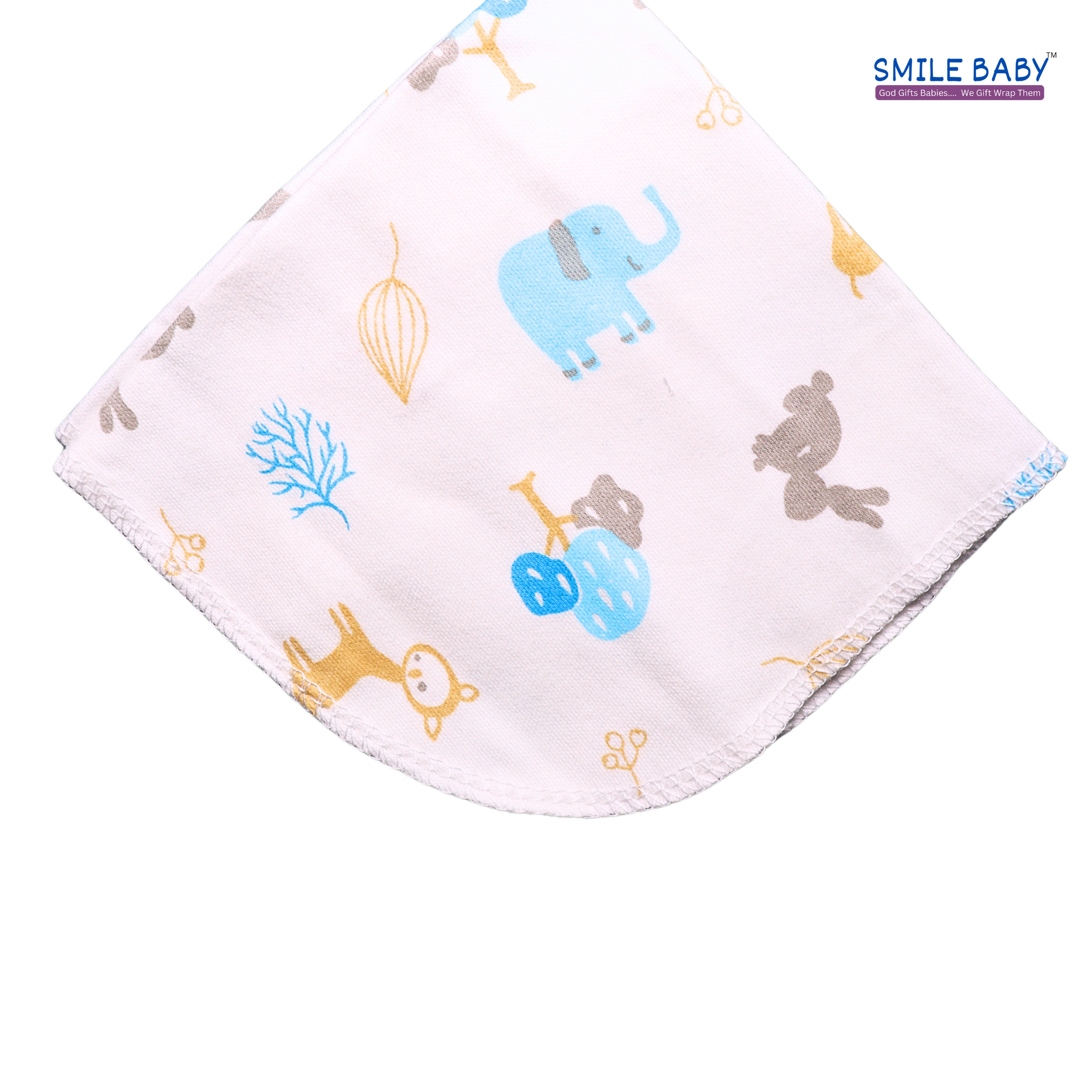 Smile Baby Face Napkin for New Born | Washable, Reusable Extra Soft Baby Face Napkin (7 pieces) White Color Pack of 1