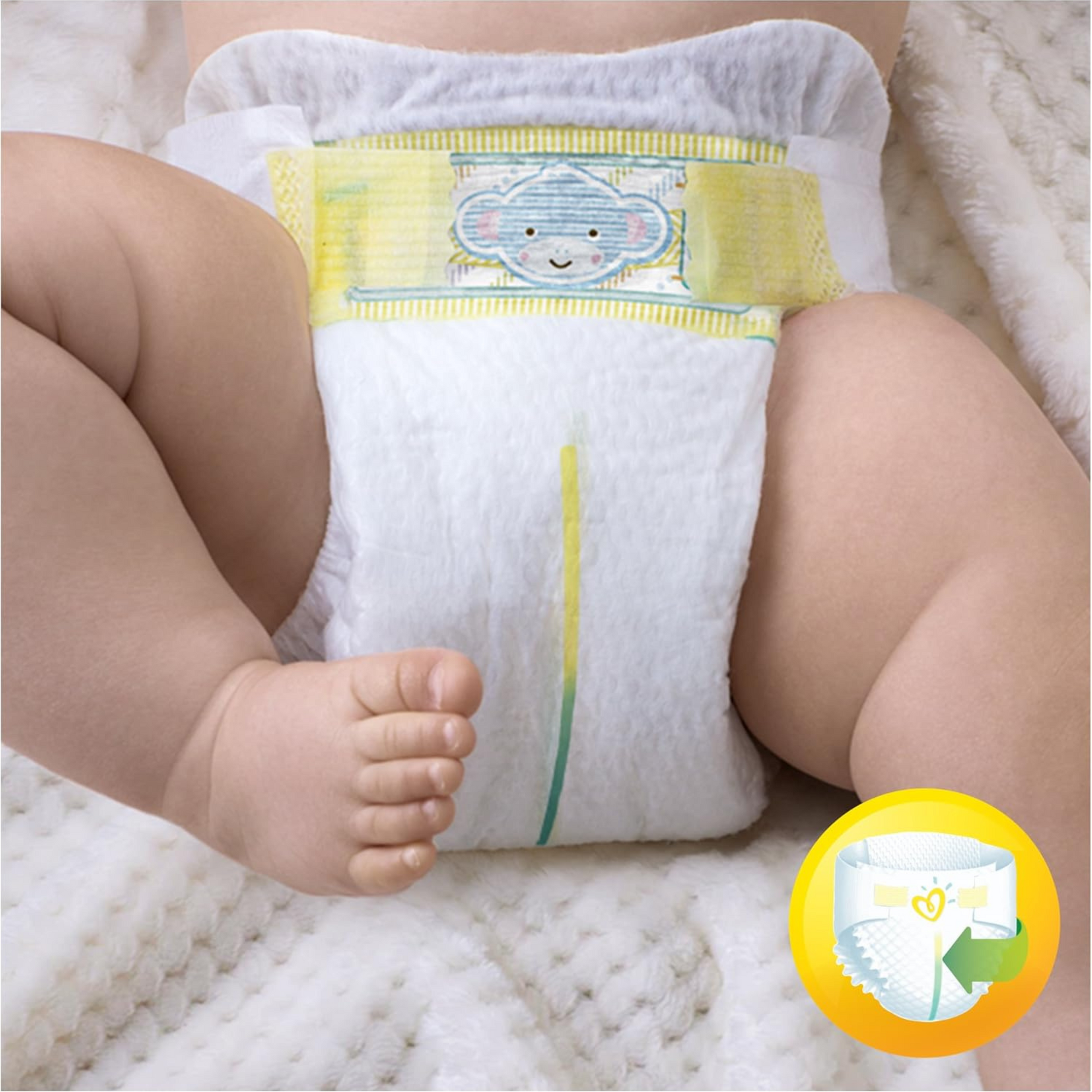 Pampers Premium Protection Baby Nappies, Size 0 Micro (1.5-2.5 kg) Carrying Pack, Pack of 1 (1 x 24 Items)