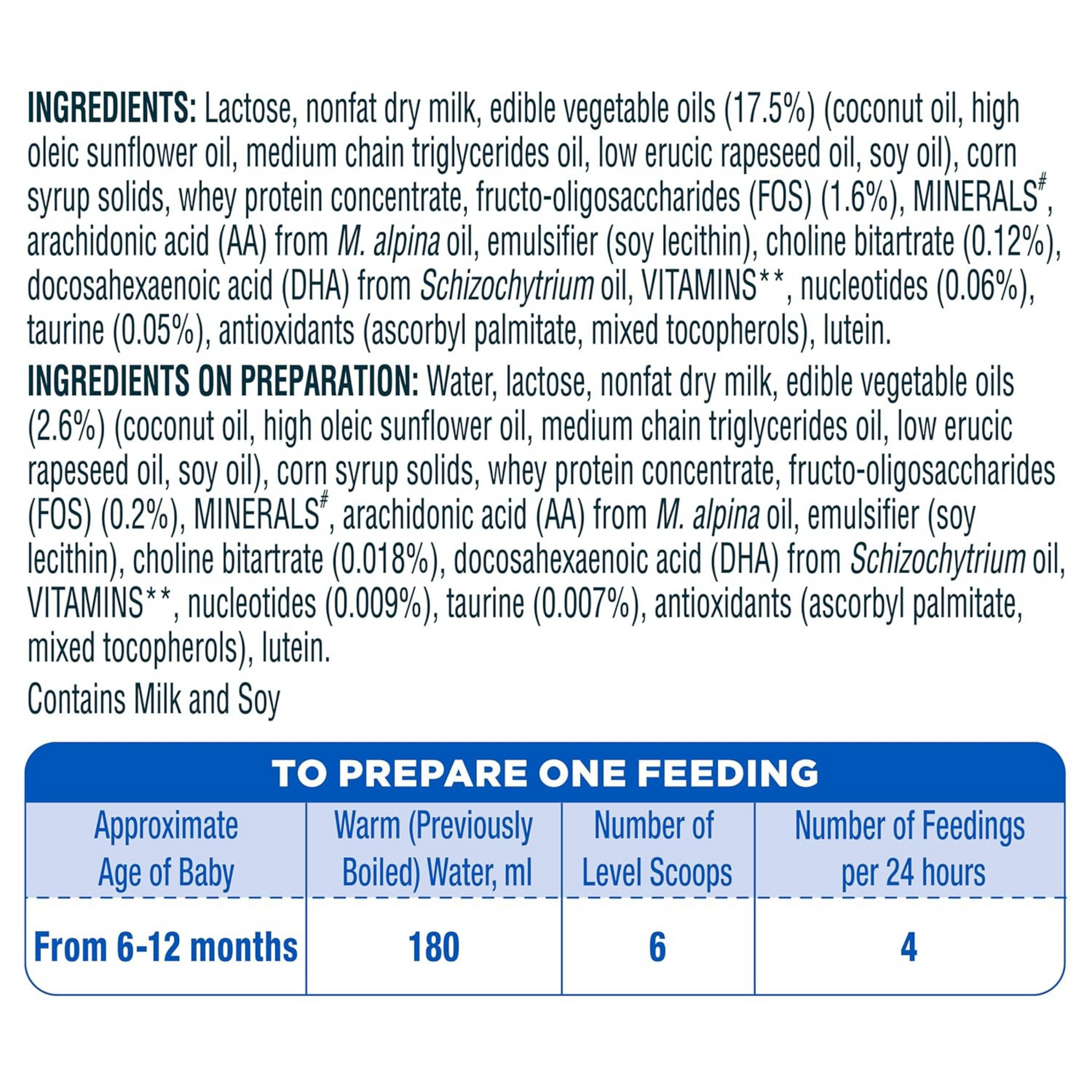 Similac Infant Plus Stage 2 Follow-Up Formula Powder from 6 to 12 Months 400G Tin with Hmo, Supports Baby's Immunity and Brain Development