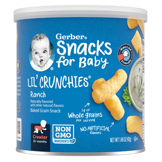 Gerber, Snacks for Baby, Lil' Crunchies, Baked Grain Snack, 8+ Months, Ranch, 1.48 oz (42 g)