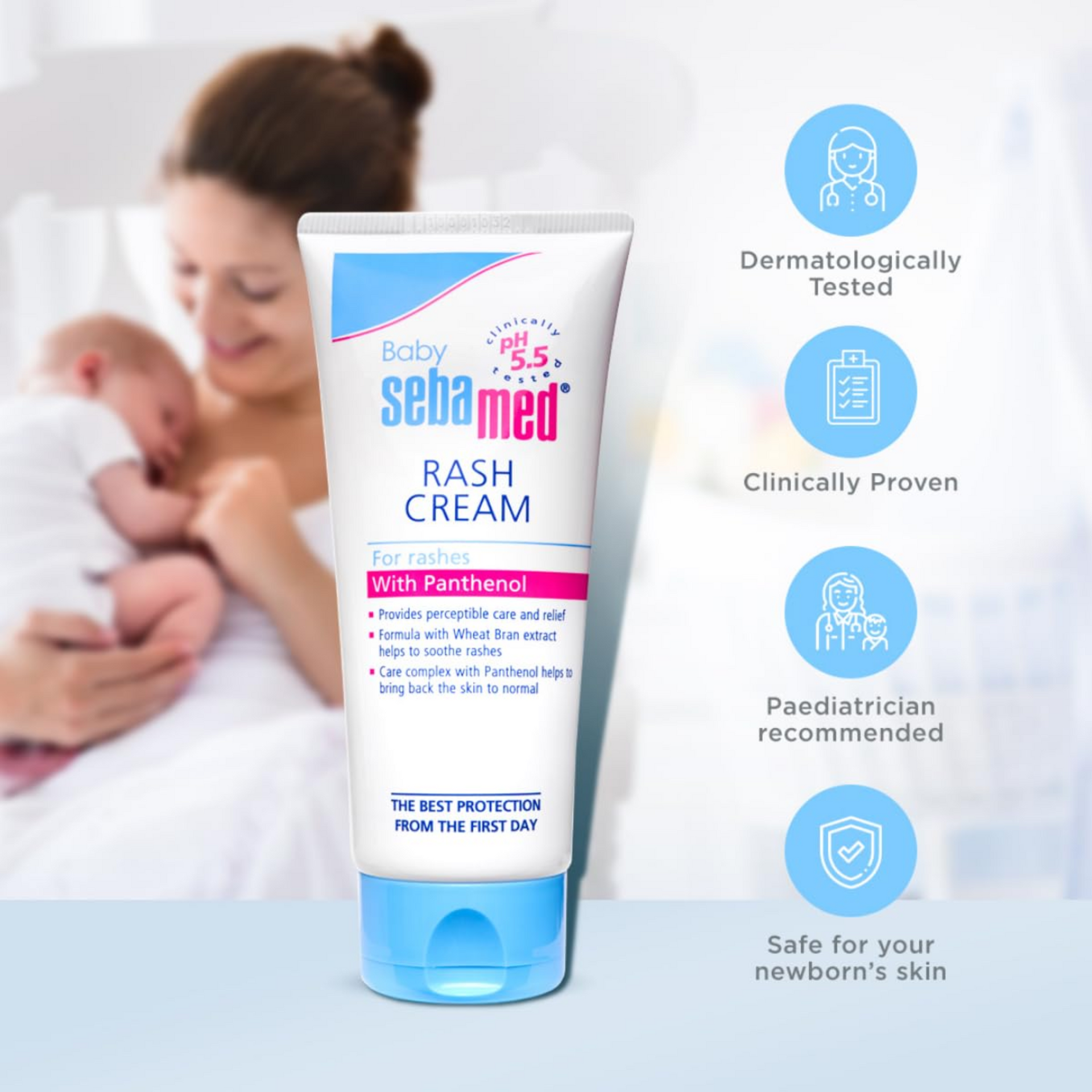 Sebamed Baby Rash Cream 100 ml|pH 5.5|Ideal for Diaper Rashes| Faster rash healing