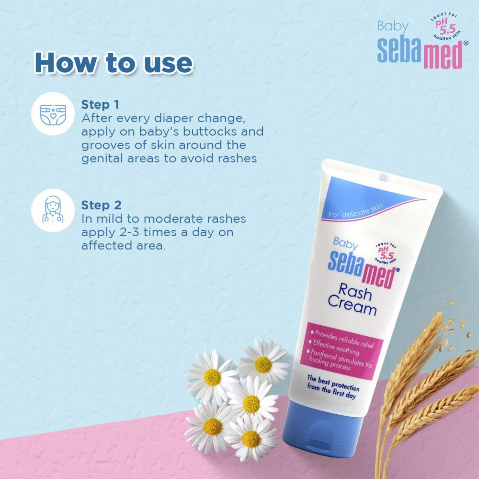 Sebamed Baby Rash Cream 100 ml|pH 5.5|Ideal for Diaper Rashes| Faster rash healing