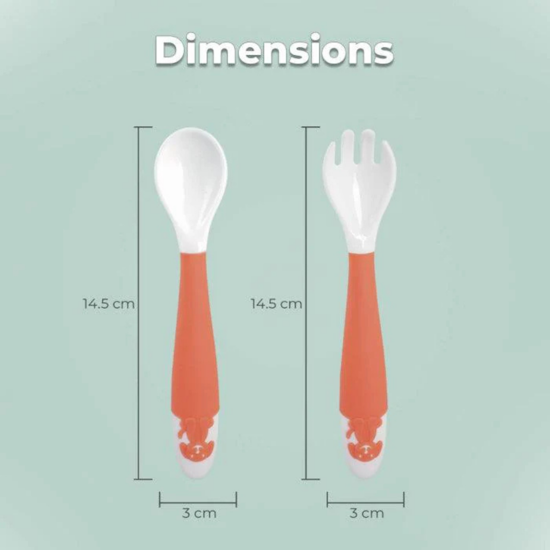 R For Rabbit Safe Feed Duo Spoon Set (Orange)