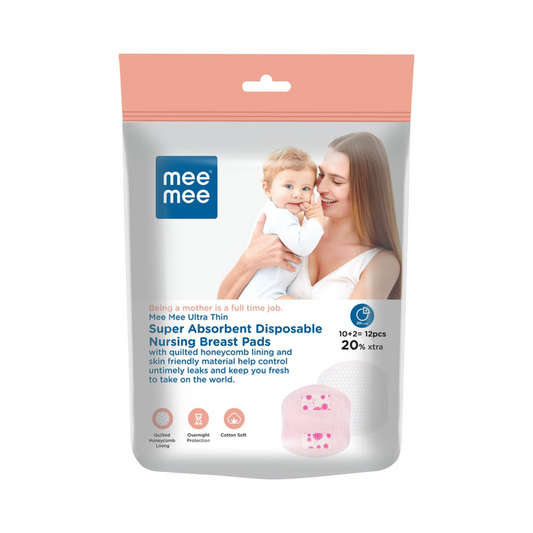 Mee Mee Disposable Nursing Breast Pads | Ultra Thin Honeycomb Nursing Breast Pads with Leak Guard | Super Absorbent, Soft Cotton Maternity Pads | Compact & Discreet