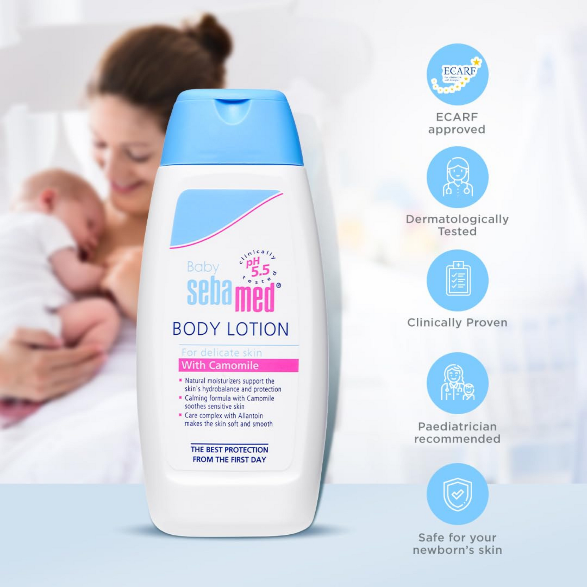 Sebamed Baby Body Lotion|pH 5.5|Long lasting moisturiser|Quickly absorbed|