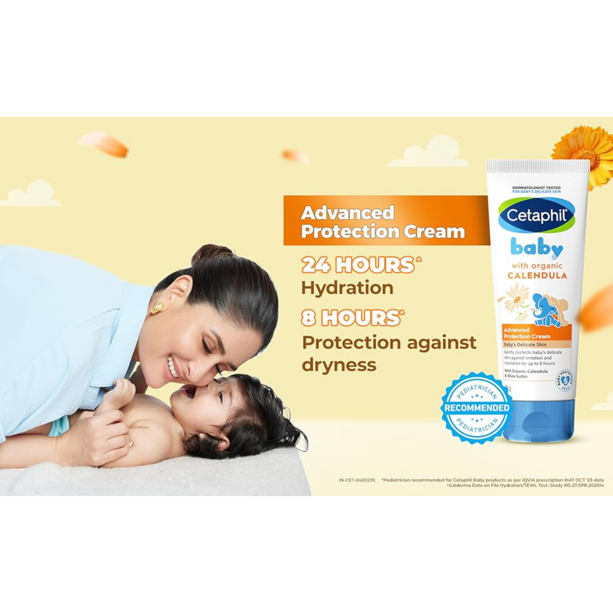 Cetaphil Baby Cream, Face & Body Moisturizing Cream | Advance Protection | Gentle & Soft with Organic Calendula 85gm