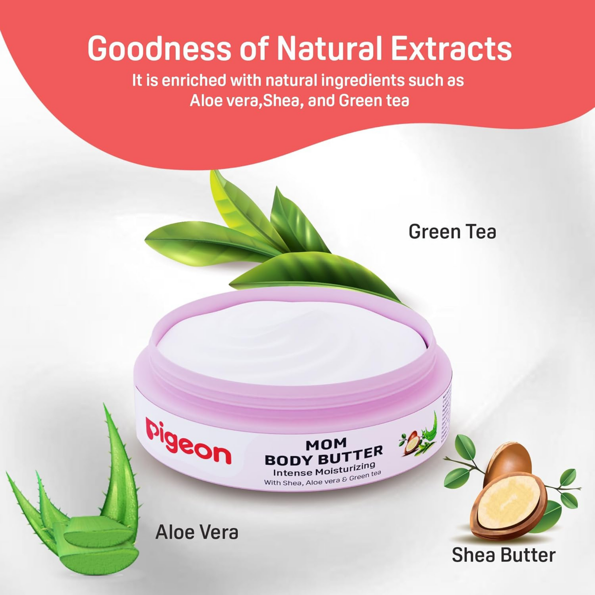 Pigeon Natural Body Butter for pregnant belly Prevent from Dry Skin and Itchy Skin with Shea and Aloevera 50gm