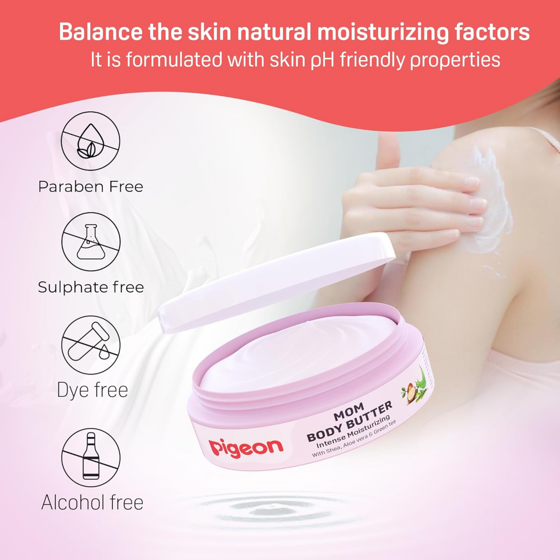 Pigeon Natural Body Butter for pregnant belly Prevent from Dry Skin and Itchy Skin with Shea and Aloevera 50gm