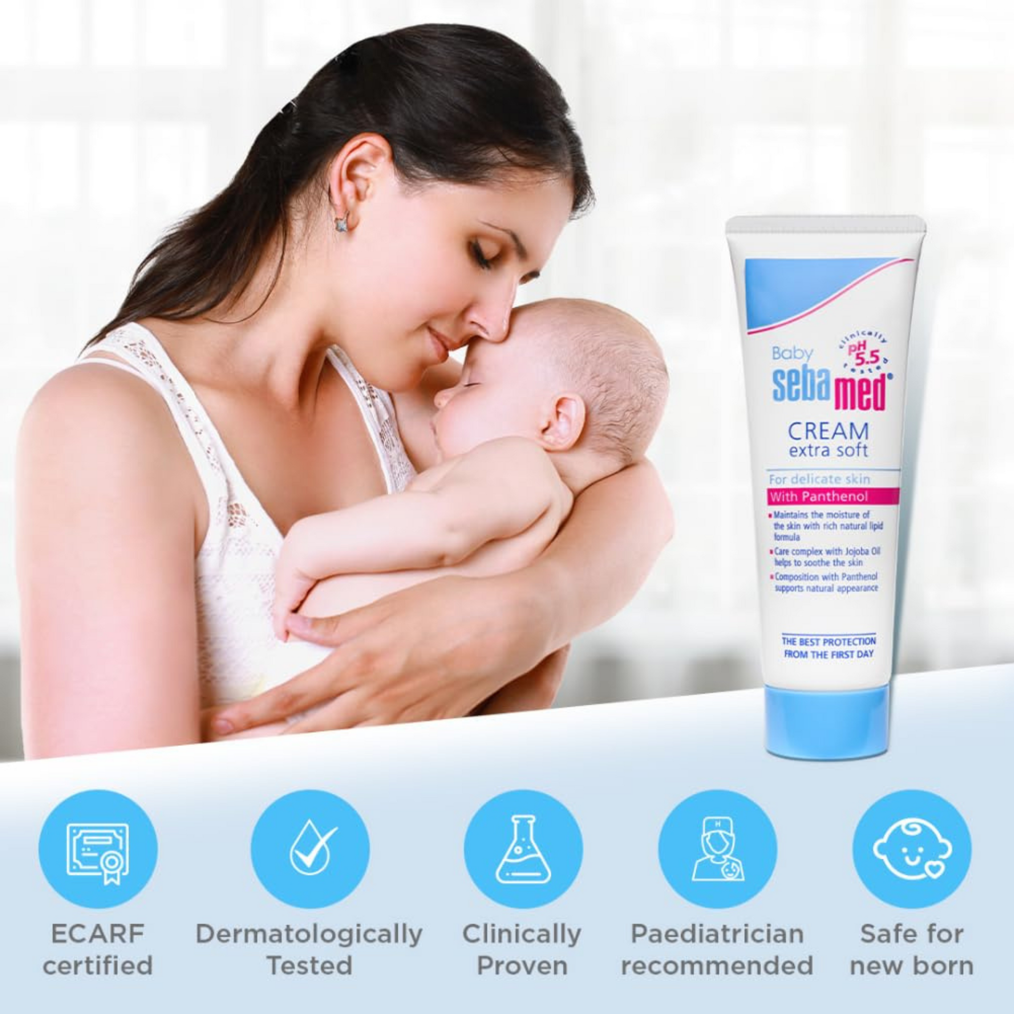 Sebamed Baby Cream Extra Soft /Ph 5.5| Panthenol and Jojoba Oil|Clinically tested| ECARF Approved