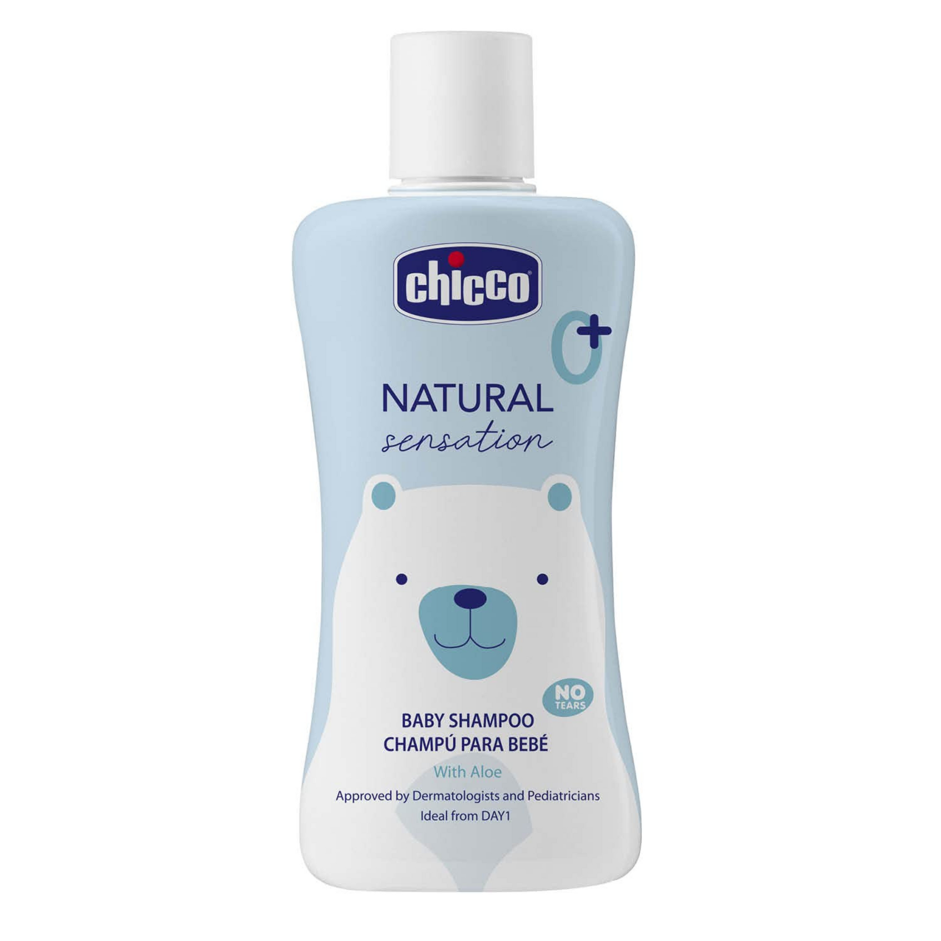 Chicco Natural Sensation Baby Shampoo with Natural Extracts of Aloe & Sweet Almond Oil,| Gentle on Scalp | No Tears Formula |No Harmful Ingredients |Dermatologist & Pediatrician Approved