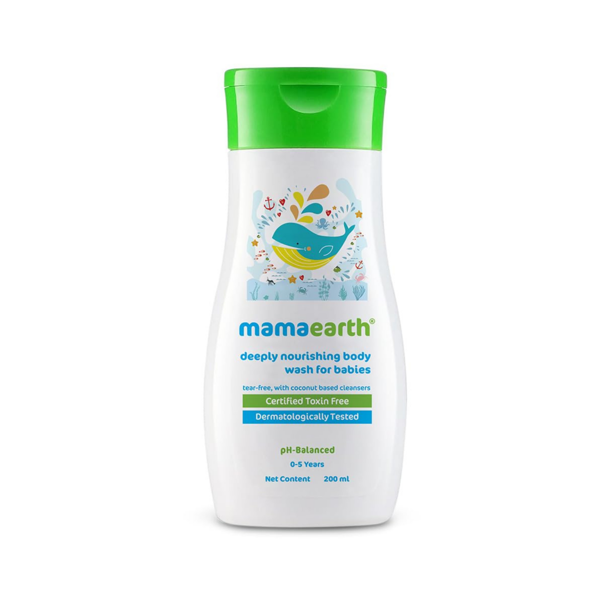 Mamaearth Deeply Nourishing Body Wash For Babies | Infused with Coconut Oil, Orange Essential Oil & Aloe Vera Extract | Deeply Nourishing, Tear-Free Cleanser