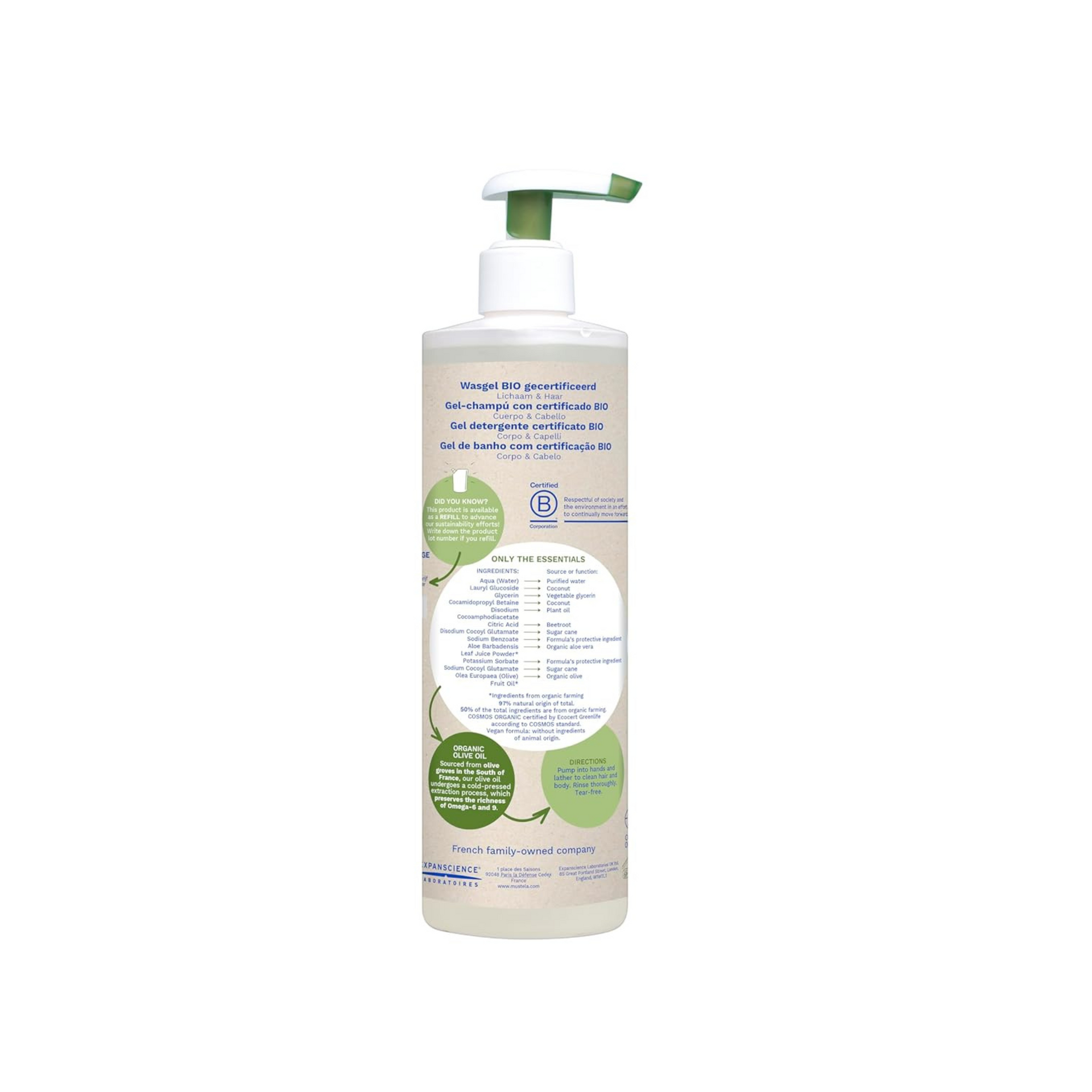 Mustela Organic Cleansing Gel 400ml - Gentle and Safe Baby Wash