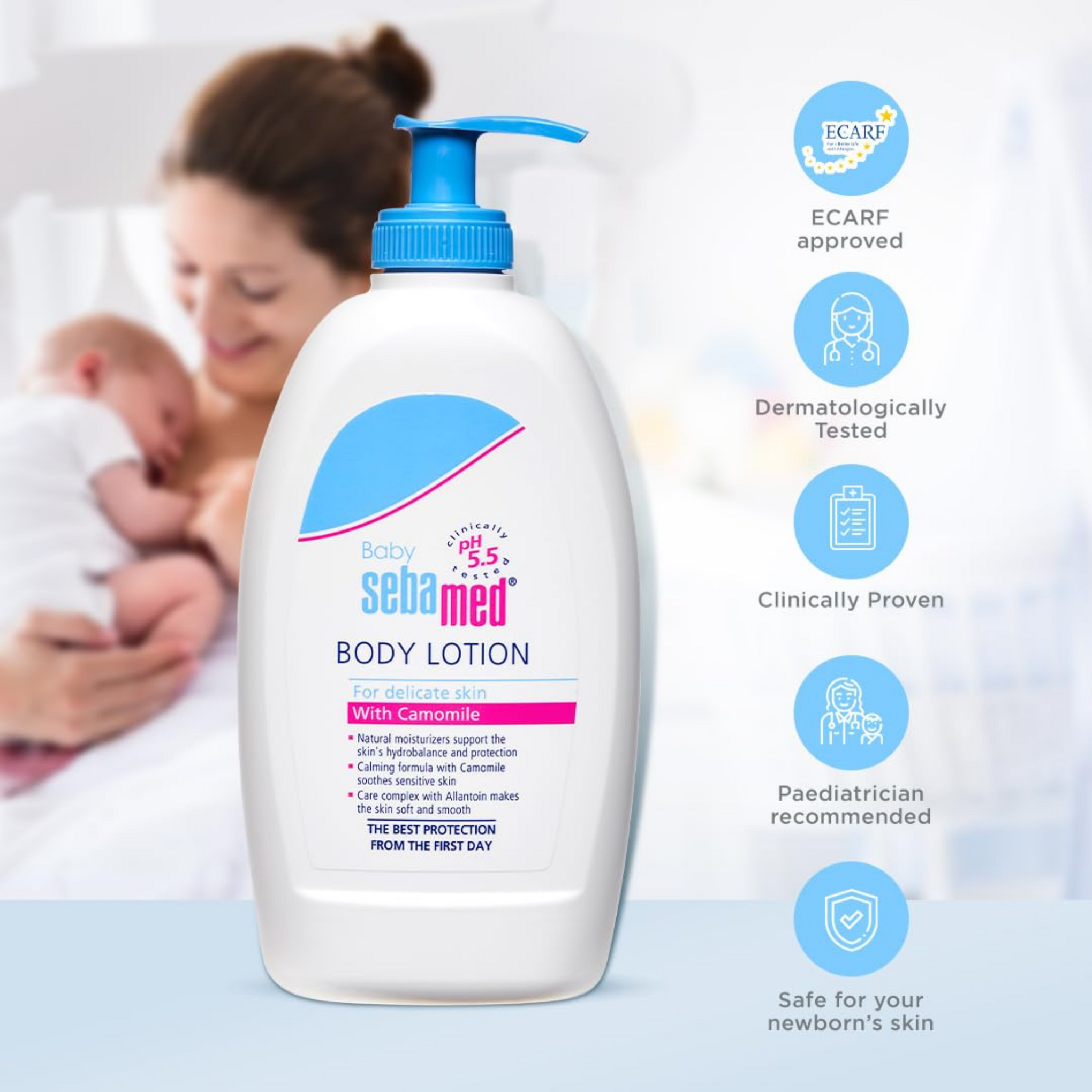 Sebamed Baby Body Lotion|pH 5.5|Long lasting moisturiser|Quickly absorbed|