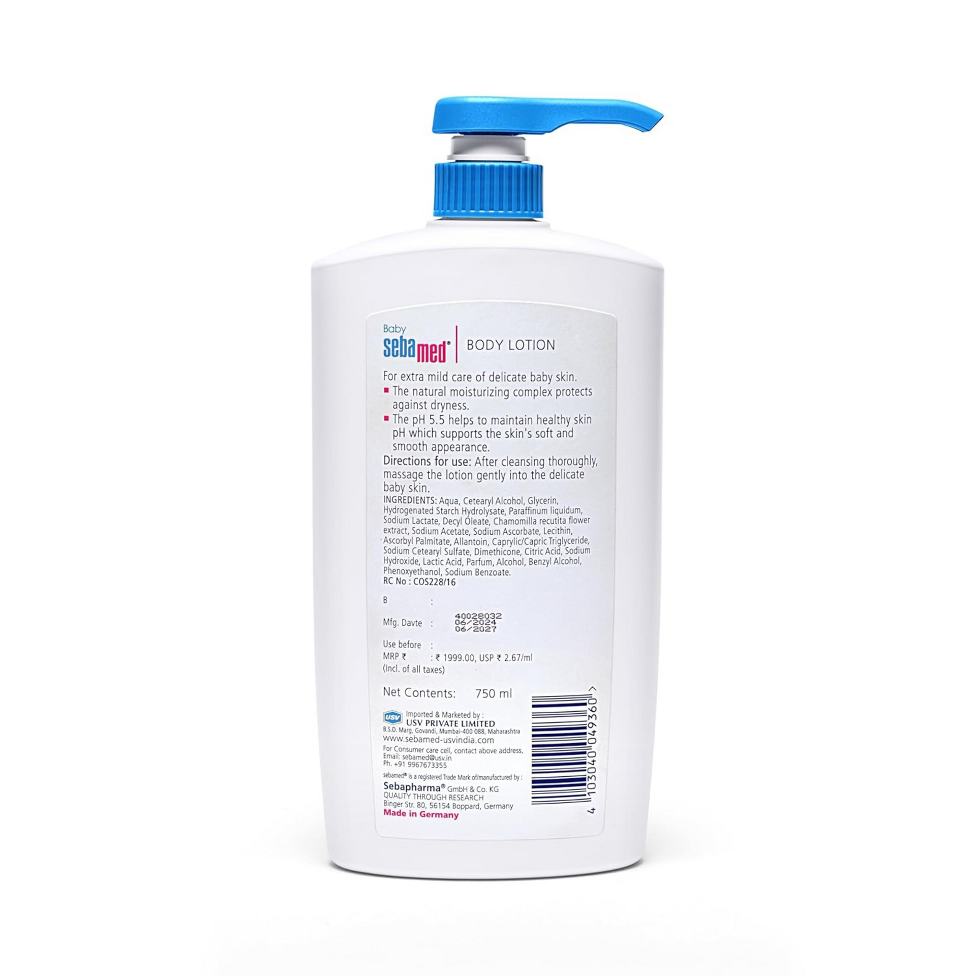 Sebamed Baby Body Lotion|pH 5.5|Long lasting moisturiser|Quickly absorbed|