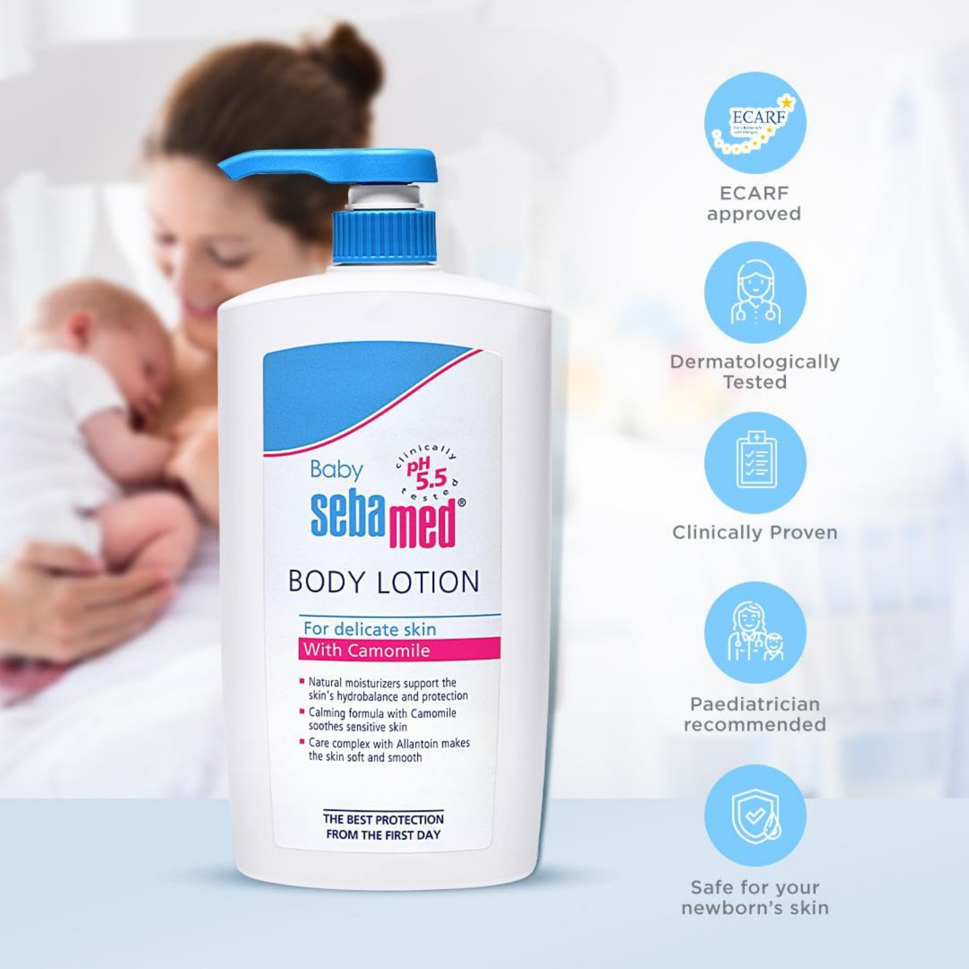 Sebamed Baby Body Lotion|pH 5.5|Long lasting moisturiser|Quickly absorbed|