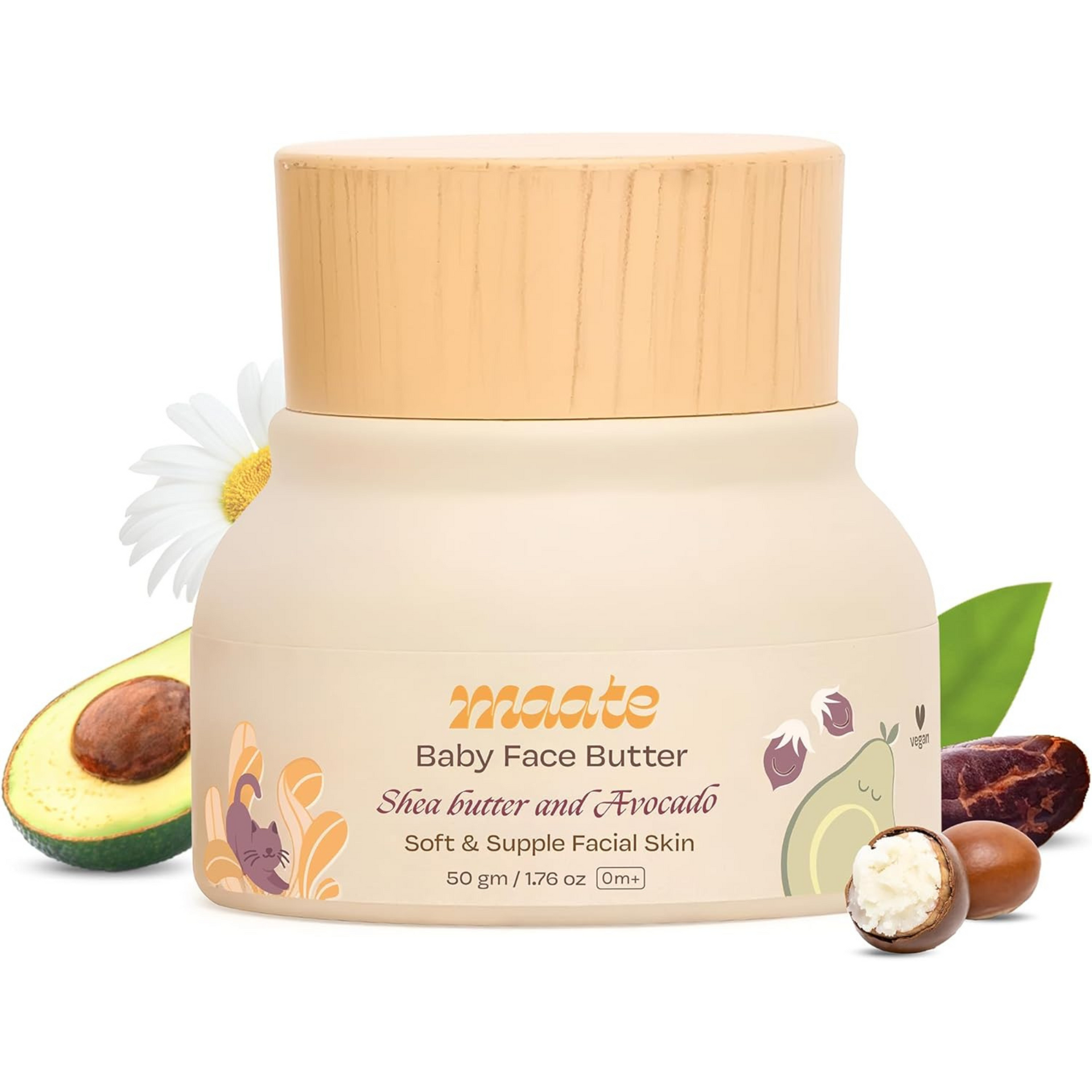 Maate Baby Face Butter| Enriched with Shea Butter & Avocado | Baby Cream For Face | Baby Face Butter For Kids 0-12 years | Nourishes & Softens Skin | Quick Absorbing and Extremely Light