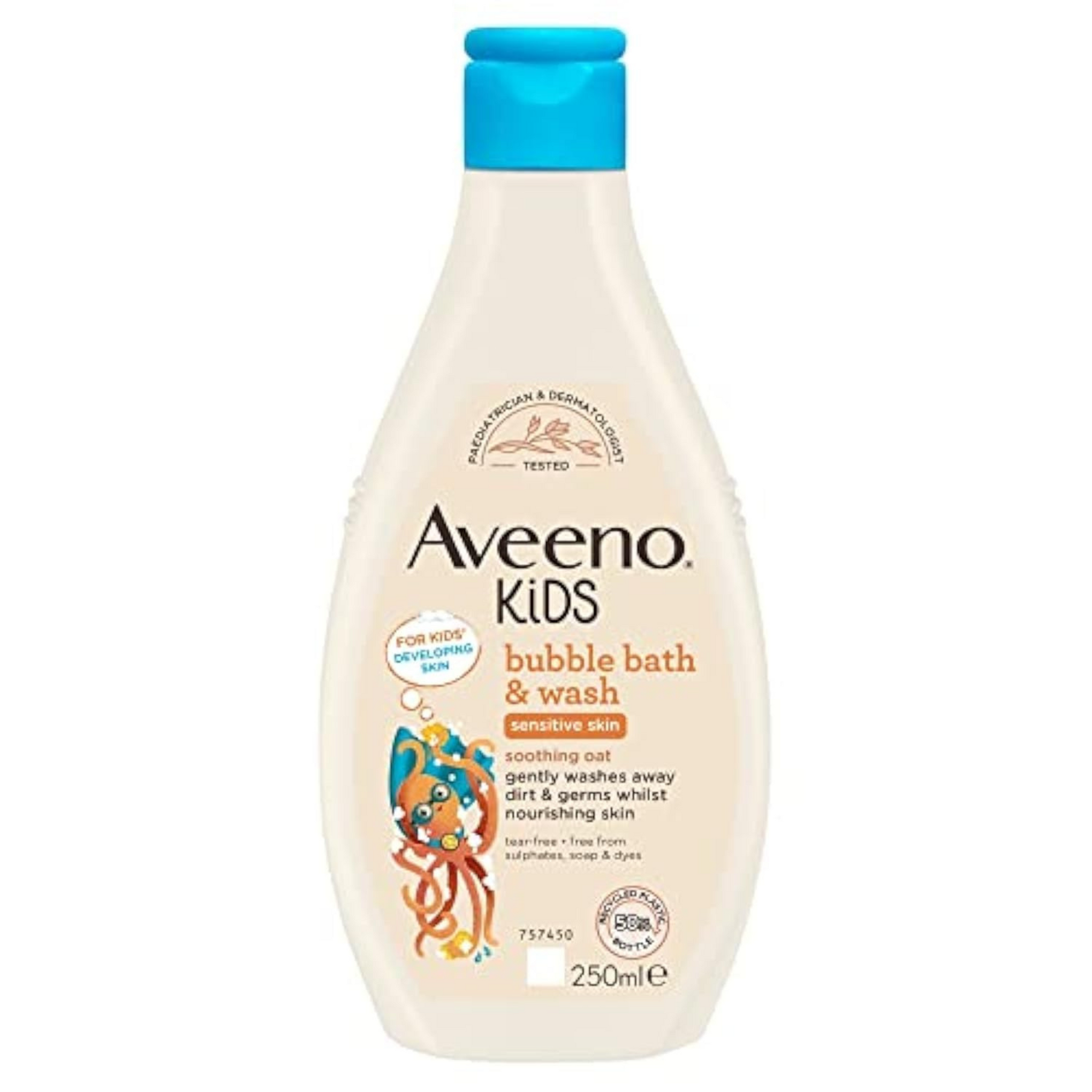 Aveeno KIDS Bubble Bath & Wash 250ml | Enriched with Soothing Oat Extract | Foam Body Wash Developed for Your Little Superhero