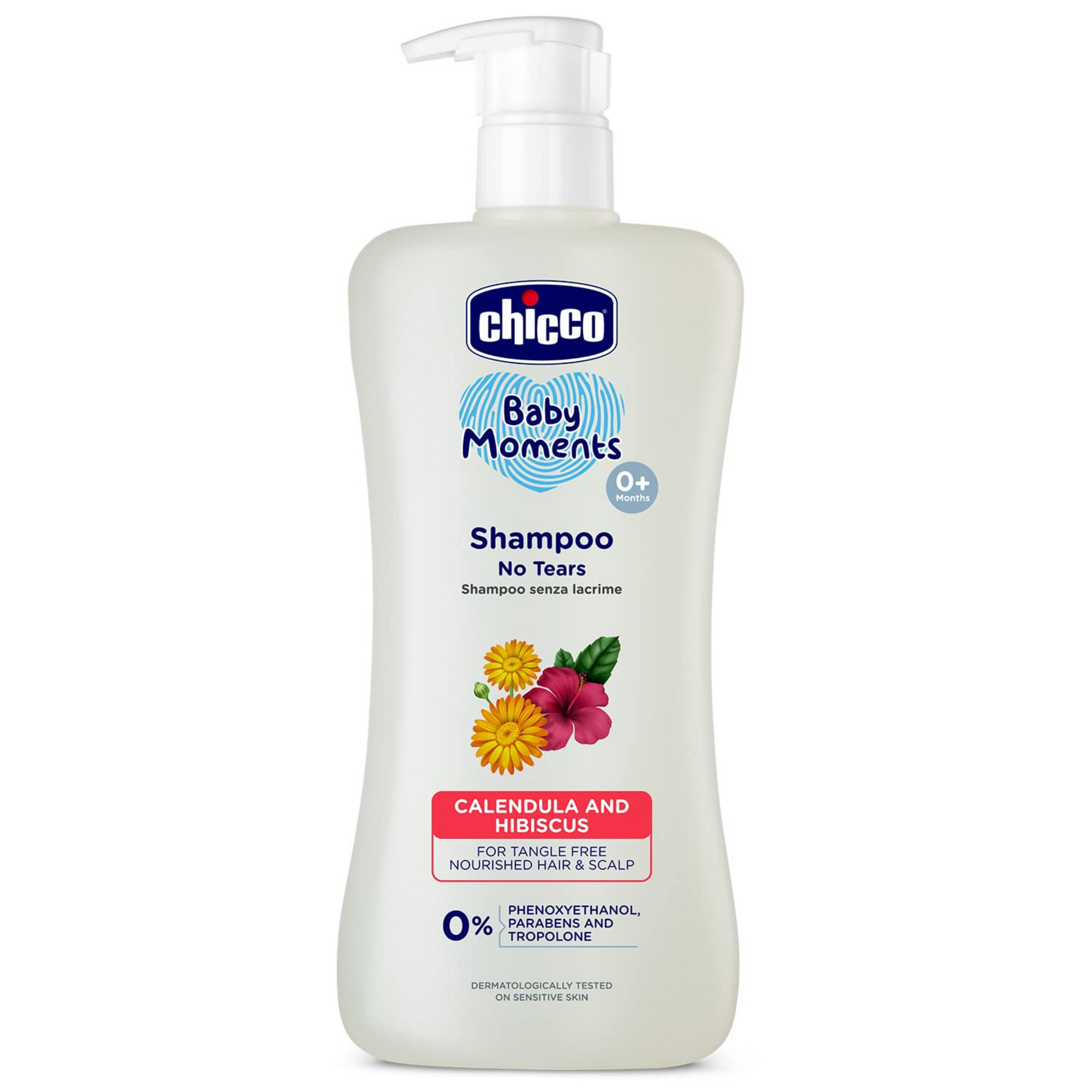 Chicco Baby Moments Shampoo for Babies with Calendula & Hibiscus, 200 ml| No Tears Formula|For Soft & Smooth Hair|Dermatologically Tested|Parabens & Phenoxyethanol Free